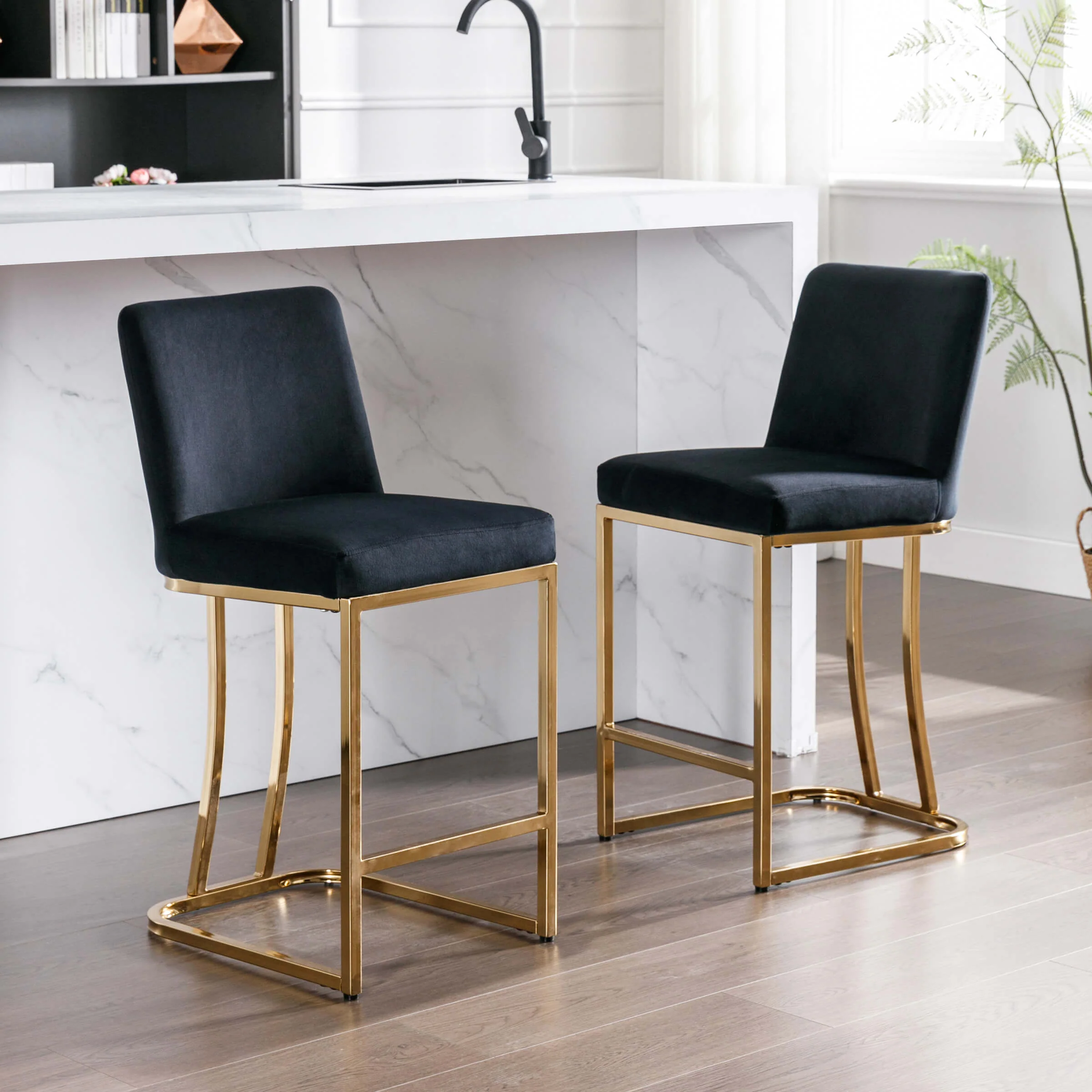24"H Metal Legs Counter Height Bar Stools Set of 2 - 2956CS - Image 2