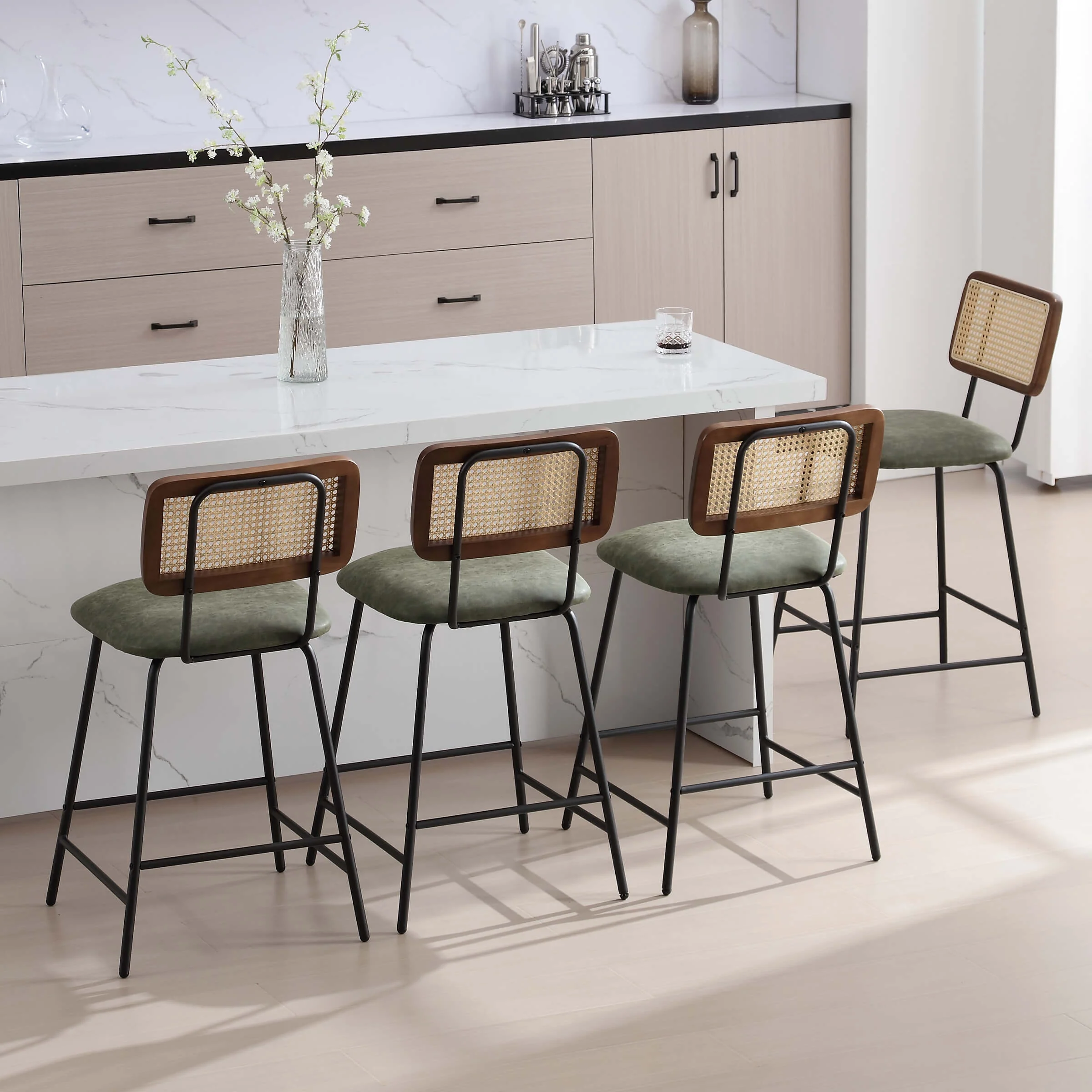 26'' Modern Rattan Counter Stools Set of 2 - 5348CS - Image 12