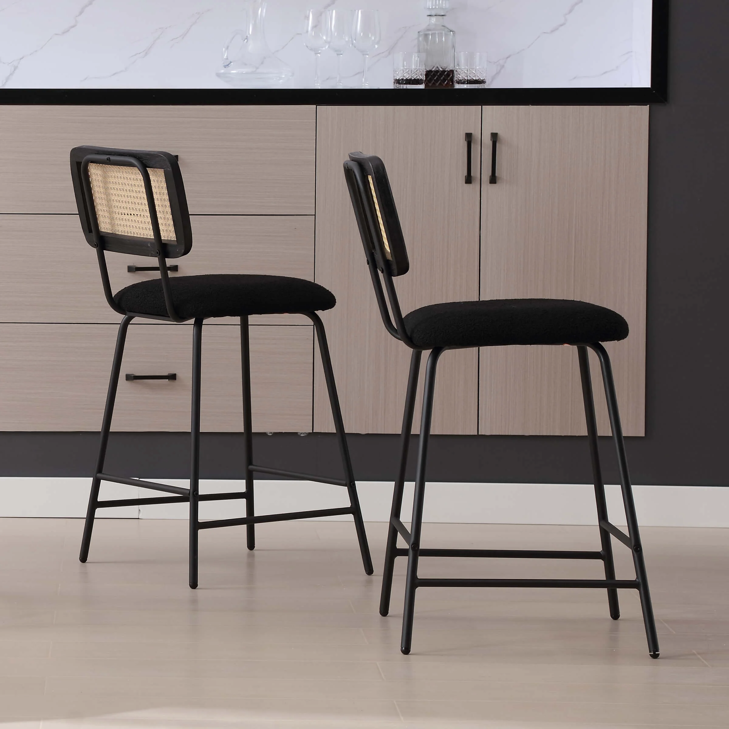 26'' Modern Rattan Counter Stools Set of 2 - 5348CS - Image 2