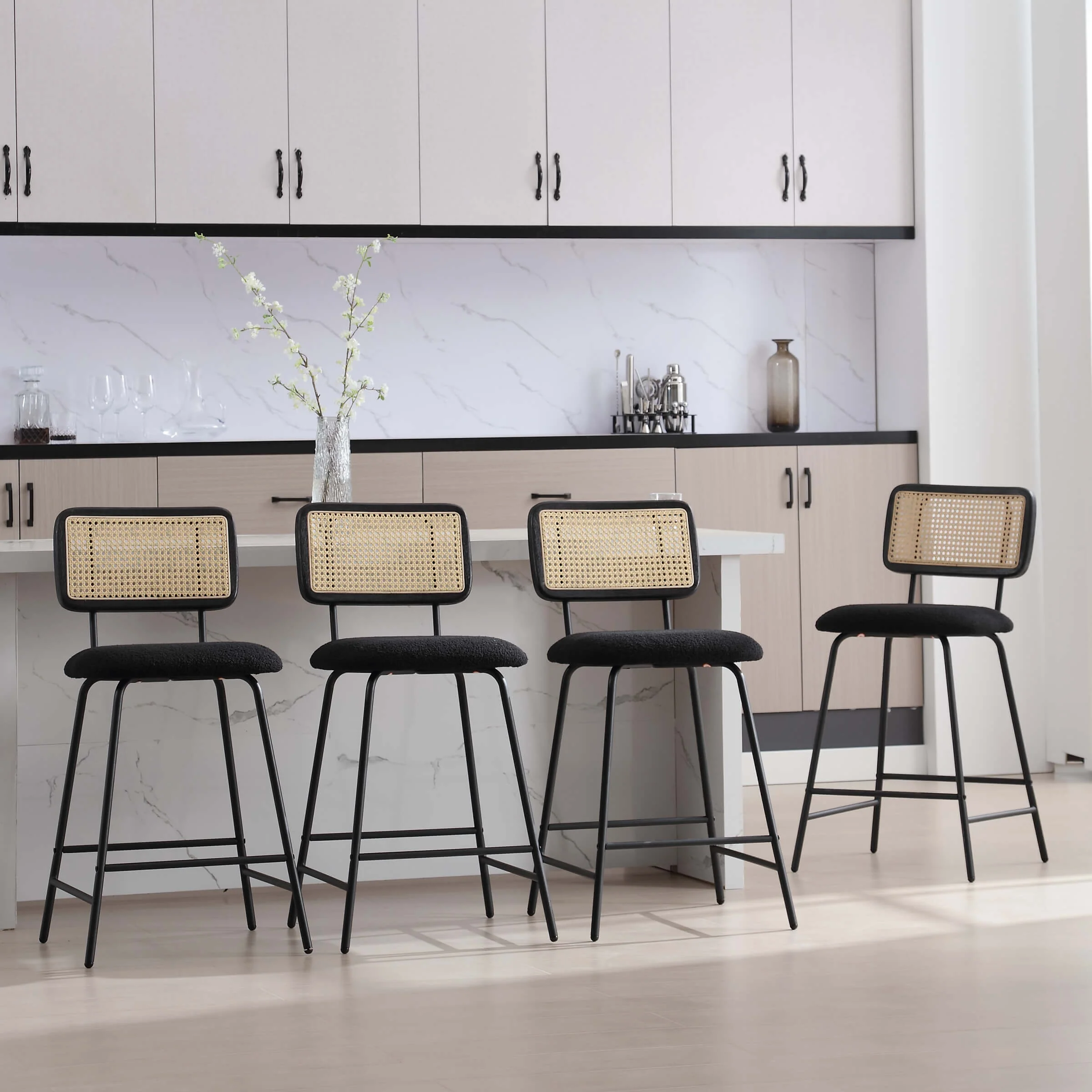 26'' Modern Rattan Counter Stools Set of 2 - 5348CS - Image 3