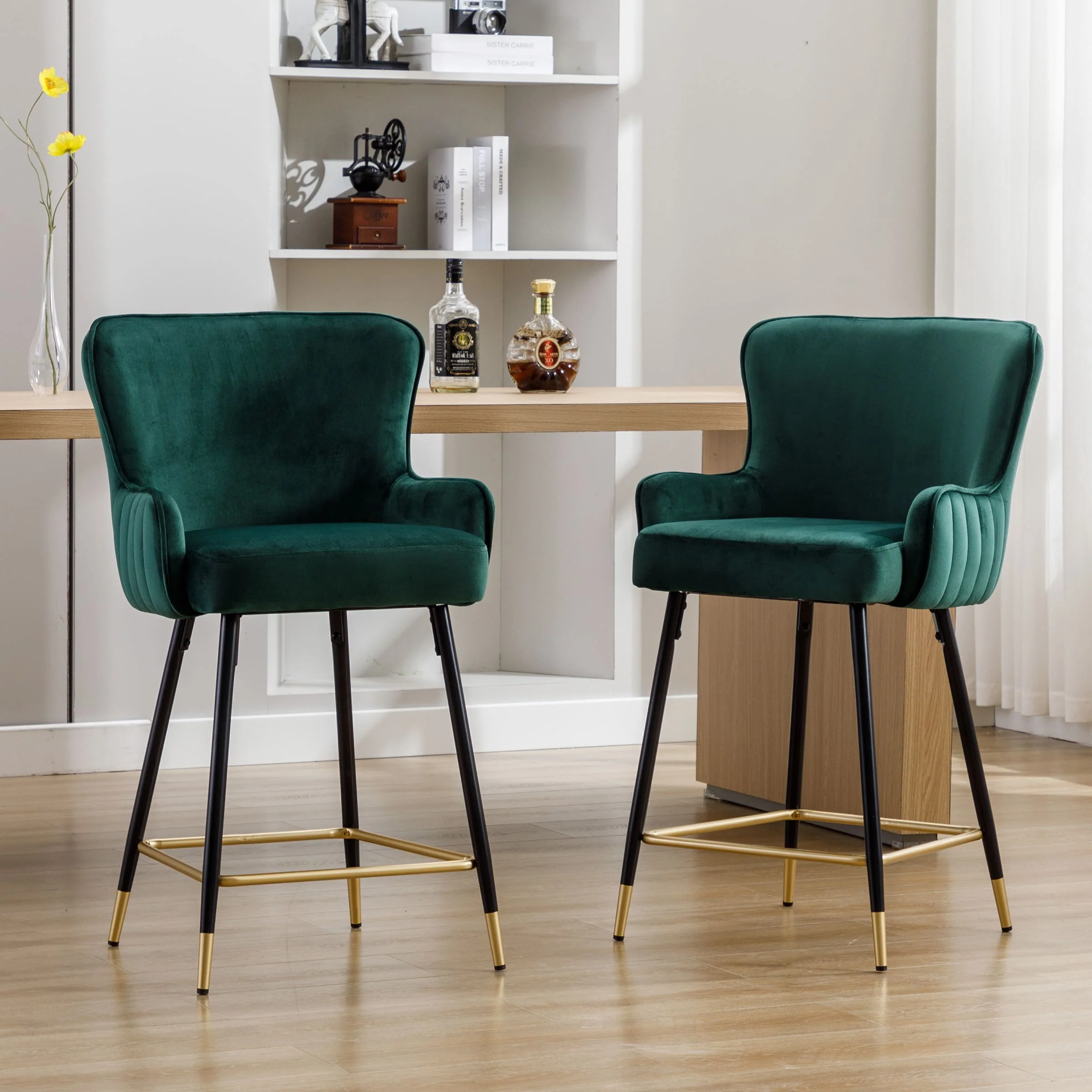 26"H & 30”H Wing Back Counter & Bar Stools Set of 2 - 80034 - Image 10