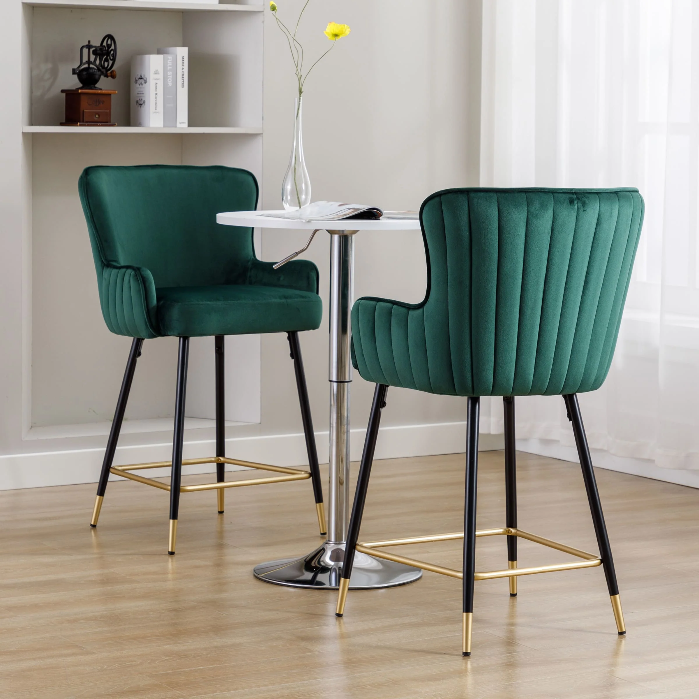 26"H & 30”H Wing Back Counter & Bar Stools Set of 2 - 80034 - Image 11