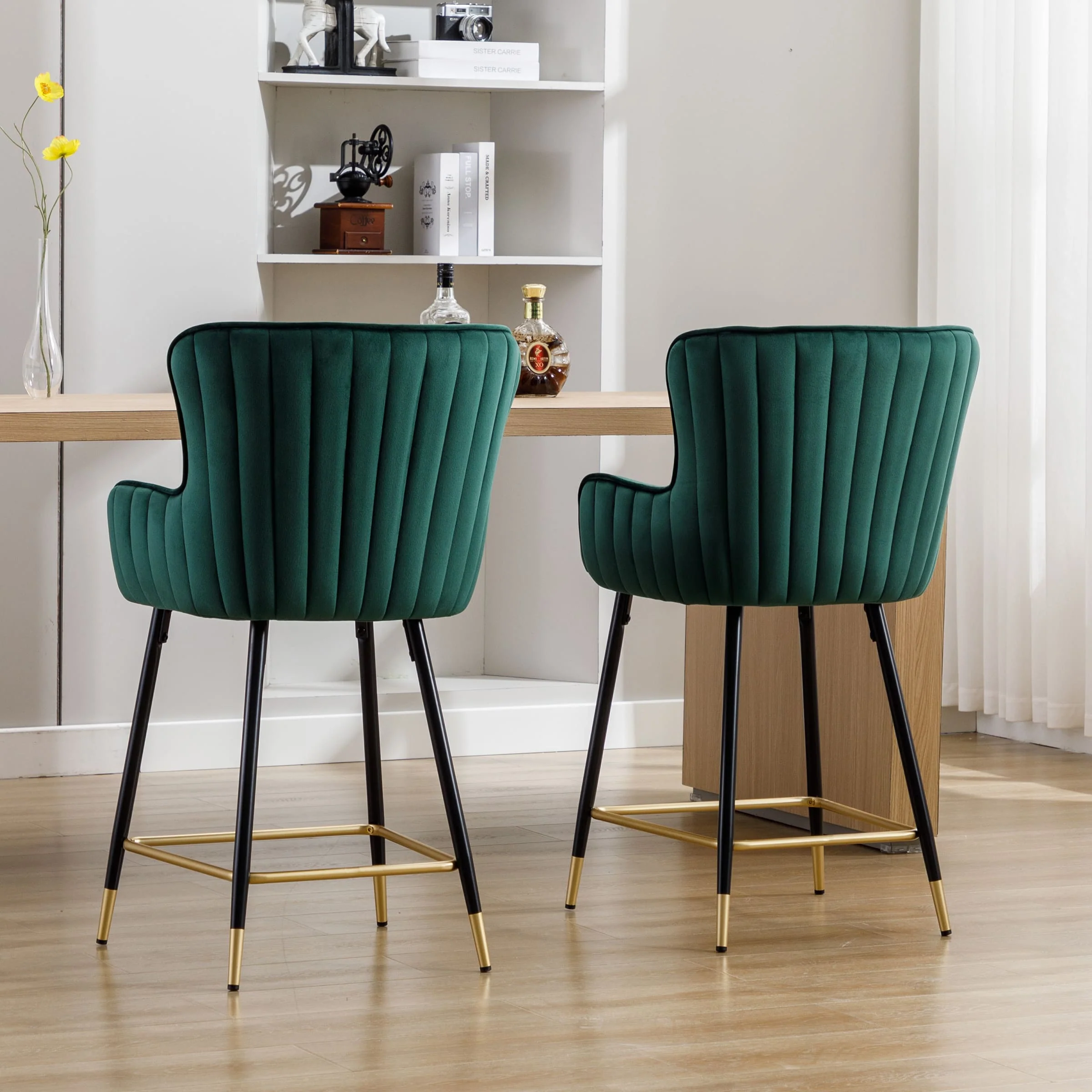26"H & 30”H Wing Back Counter & Bar Stools Set of 2 - 80034 - Image 12