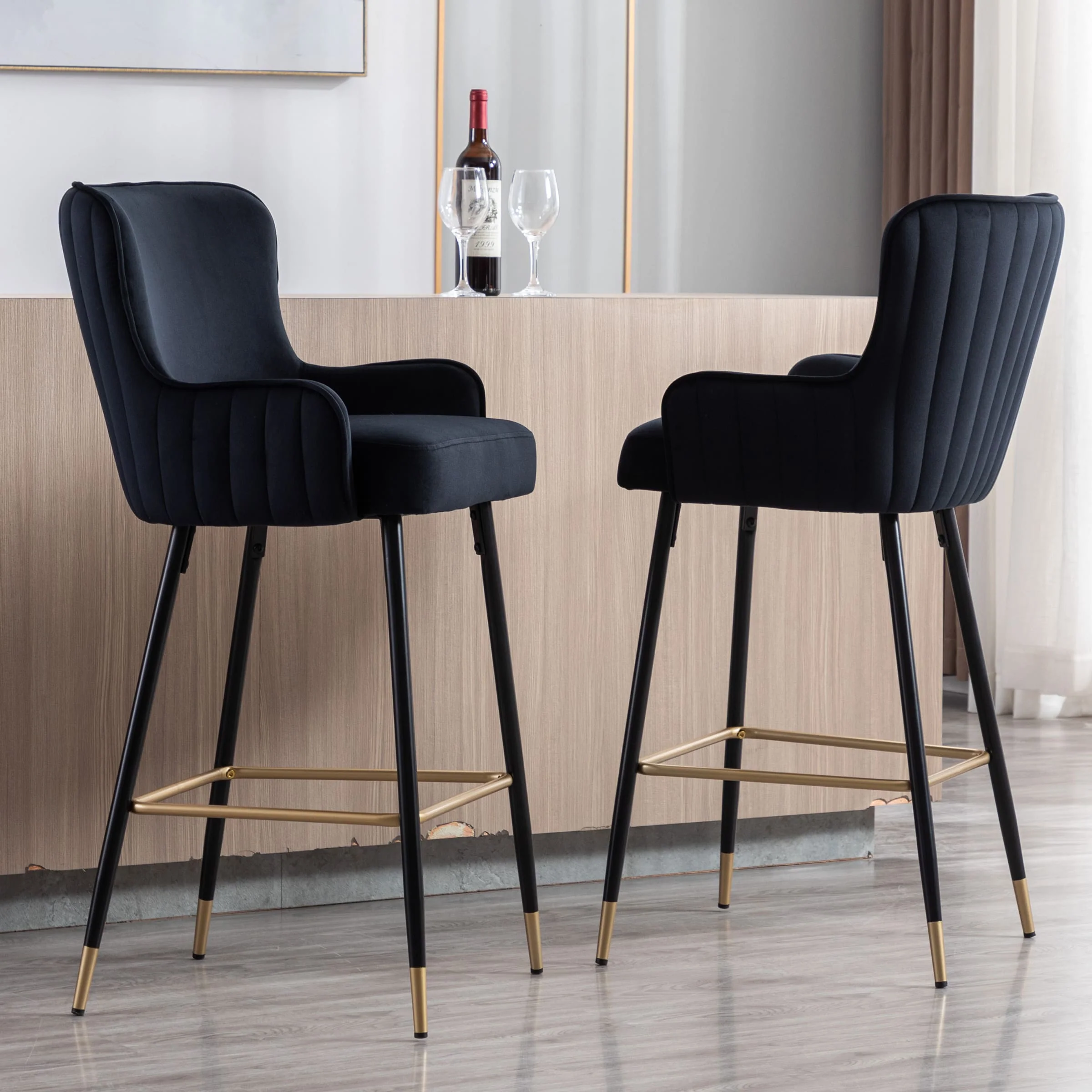 26"H & 30”H Wing Back Counter & Bar Stools Set of 2 - 80034 - Image 18