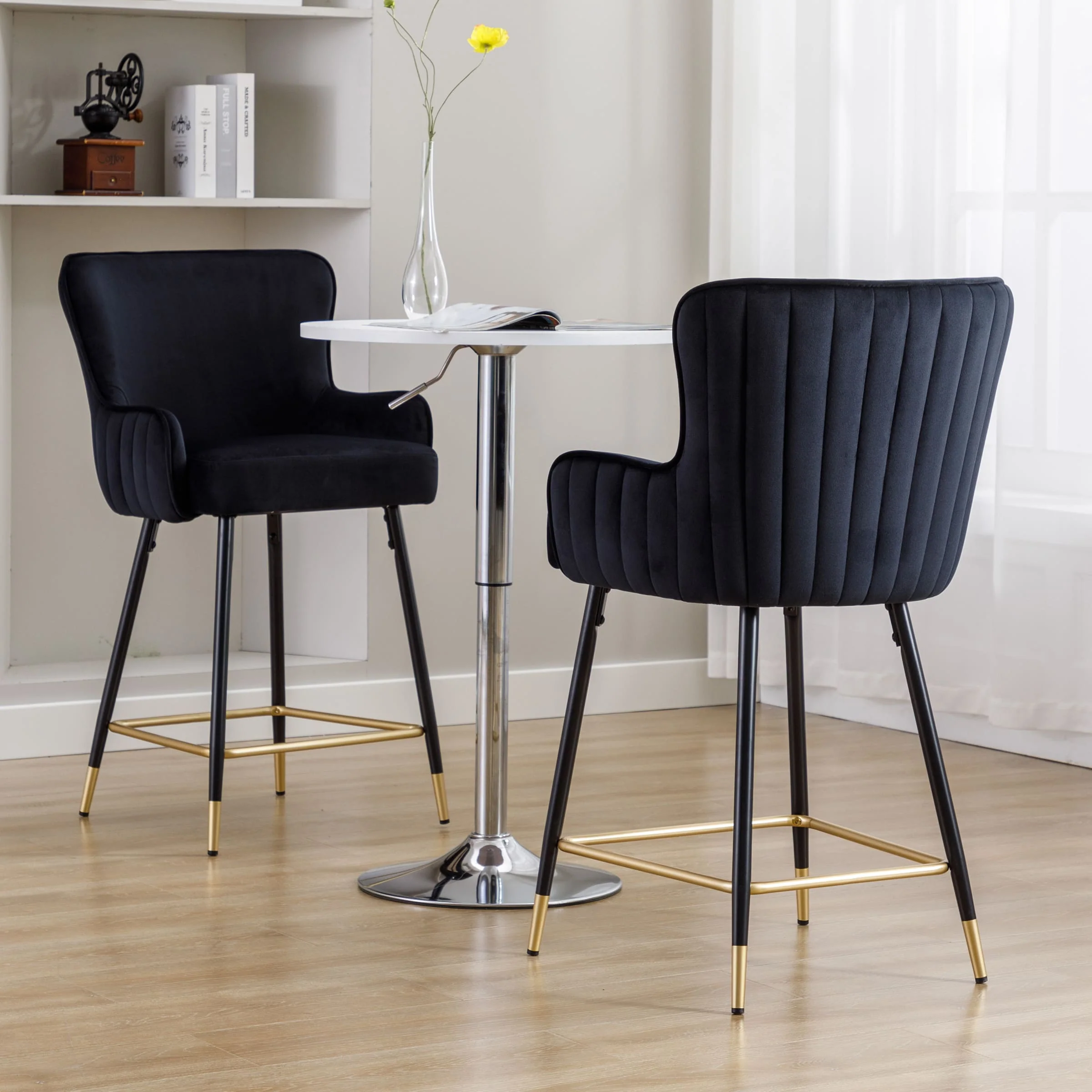 26"H & 30”H Wing Back Counter & Bar Stools Set of 2 - 80034 - Image 2