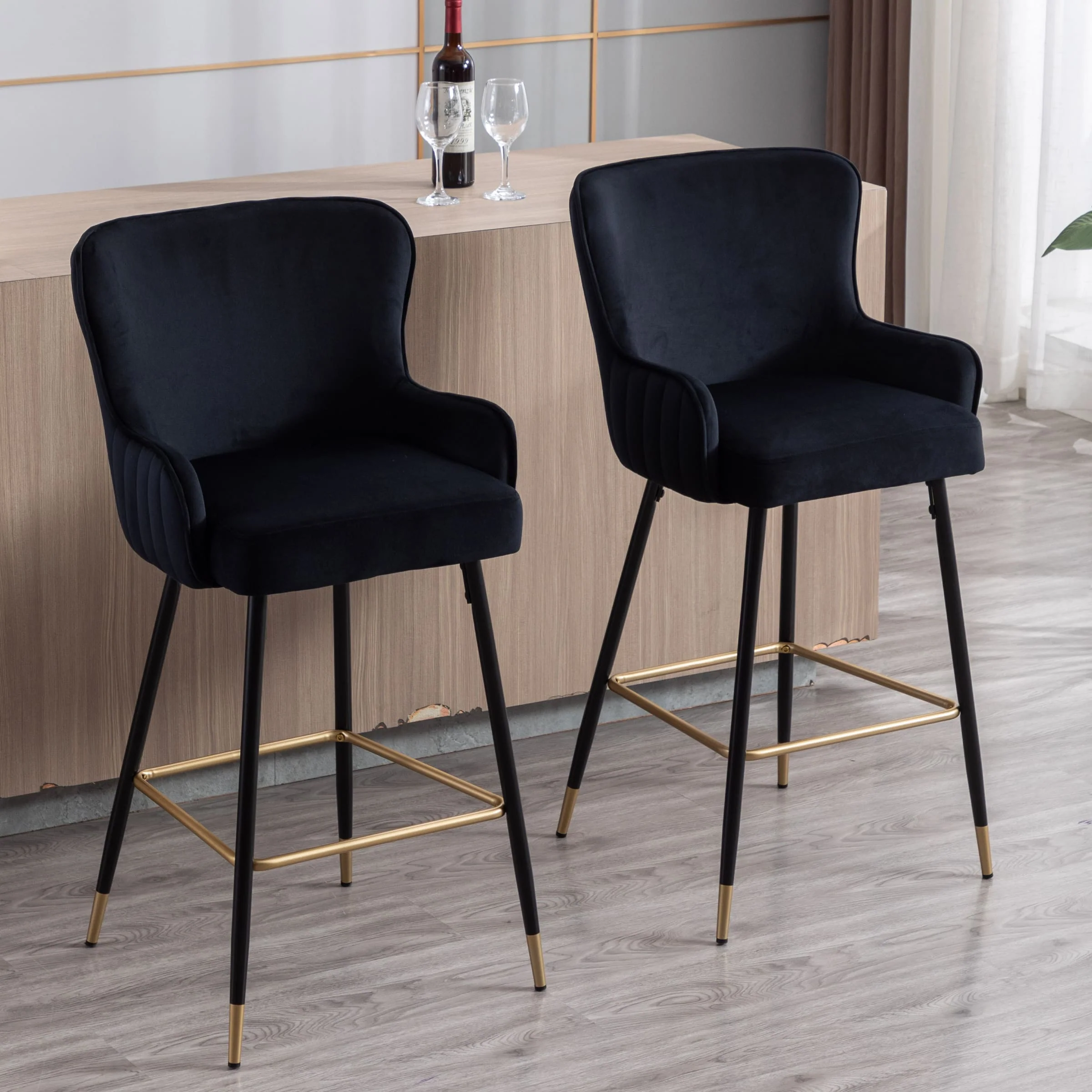 26"H & 30”H Wing Back Counter & Bar Stools Set of 2 - 80034 - Image 20