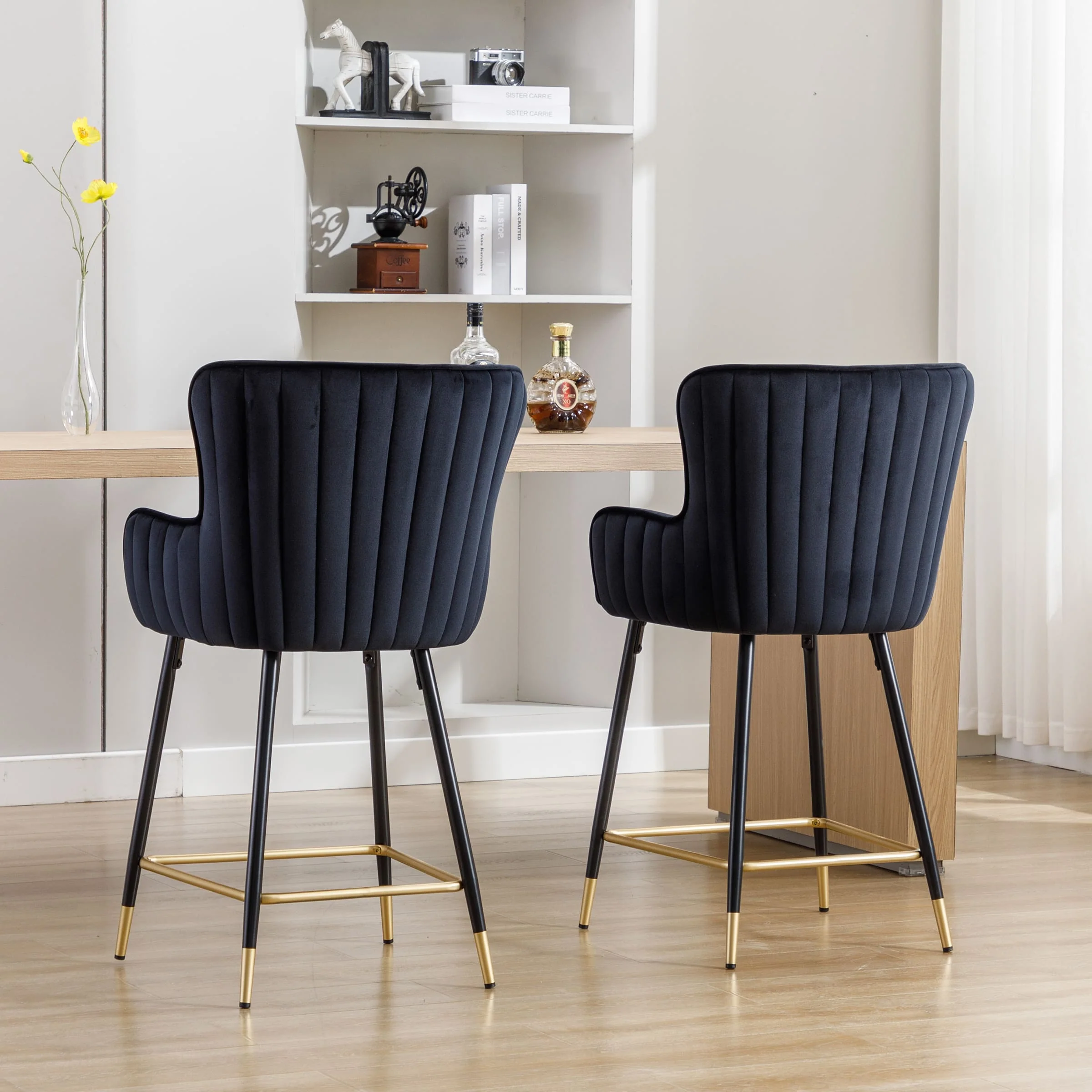 26"H & 30”H Wing Back Counter & Bar Stools Set of 2 - 80034 - Image 3