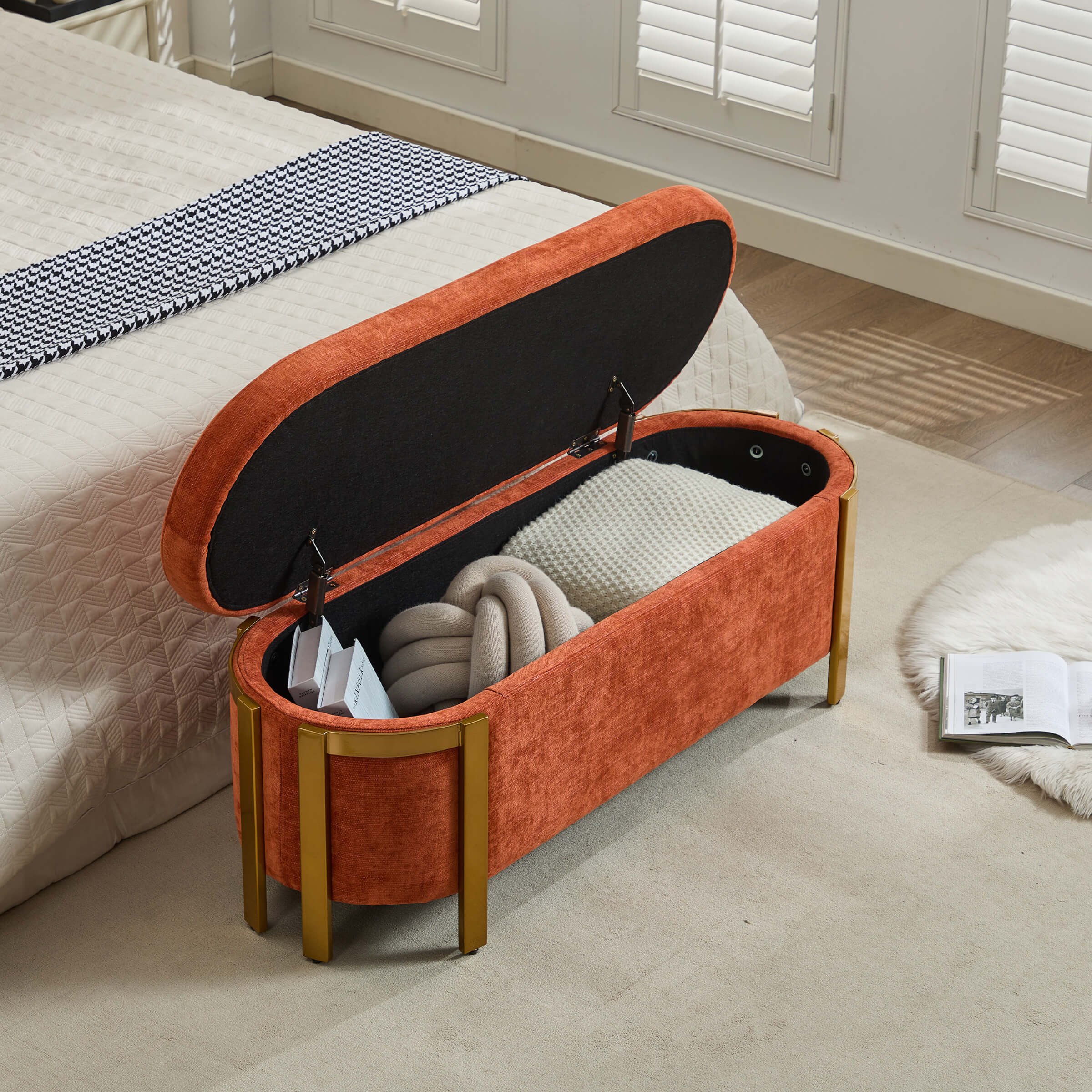 48”W Storage Bench Ottoman End of Bed - 5001BH - Image 22