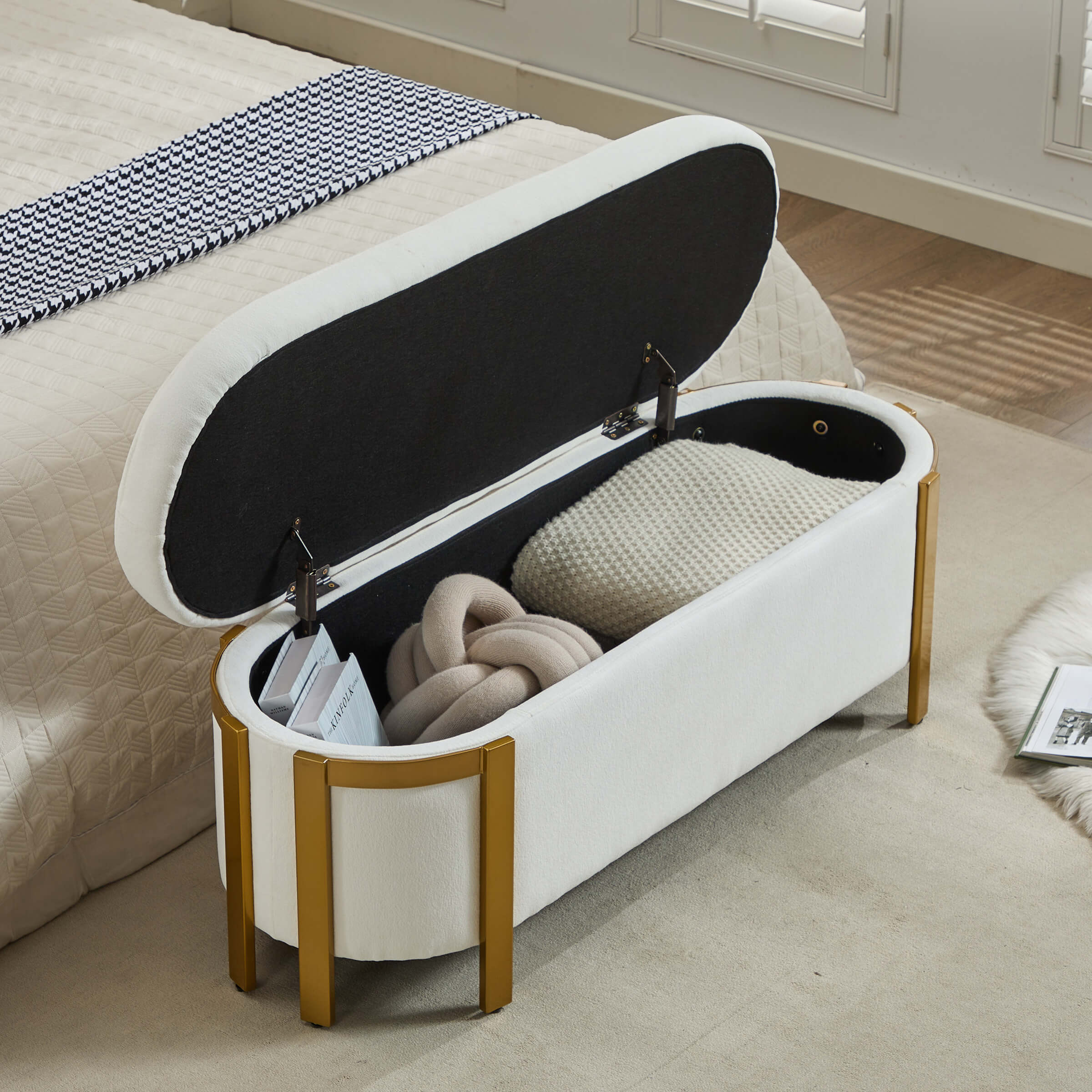 48”W Storage Bench Ottoman End of Bed - 5001BH - Image 30