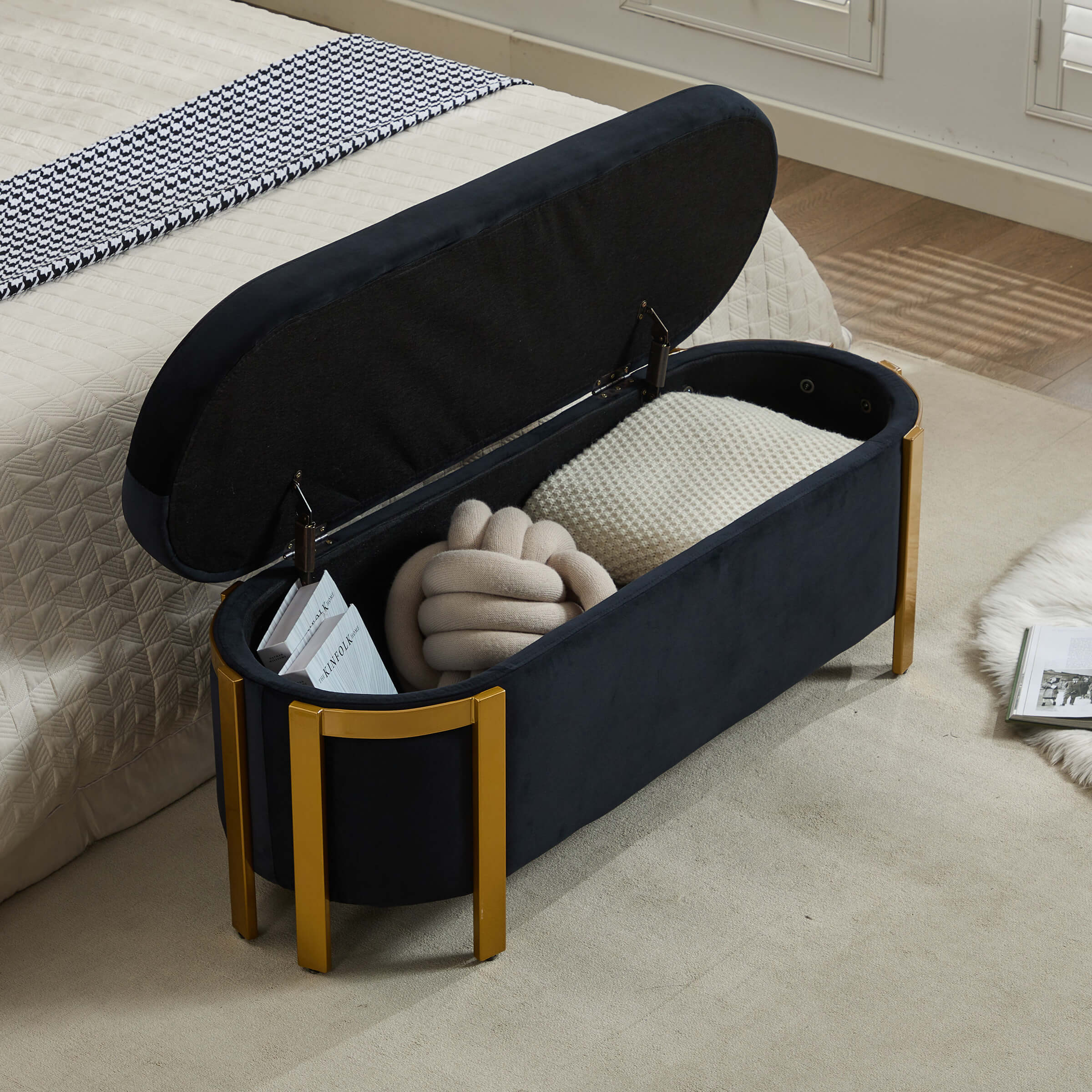48”W Storage Bench Ottoman End of Bed - 5001BH - Image 38