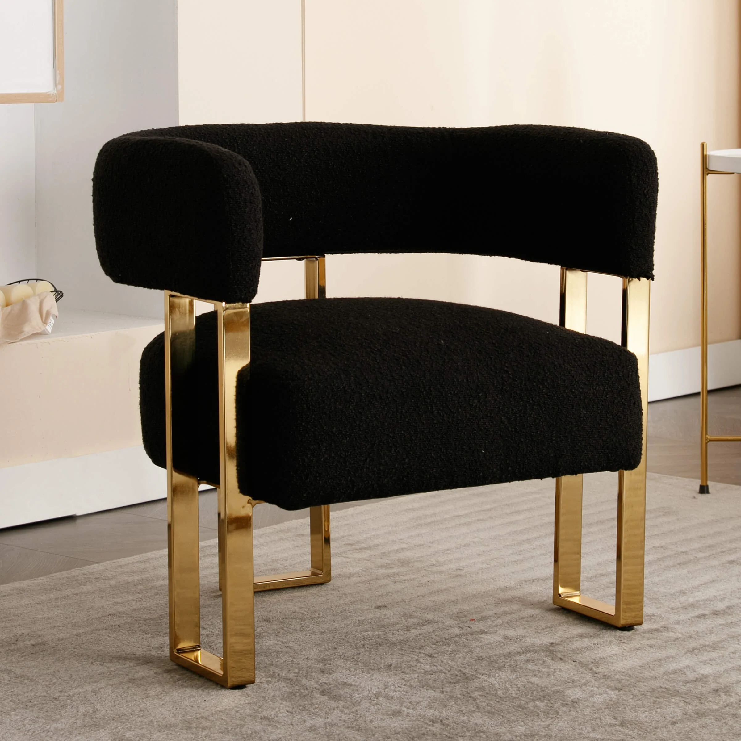 Barrel Chair with Gold Metal Legs 1 PCS - 72005AC - Image 10