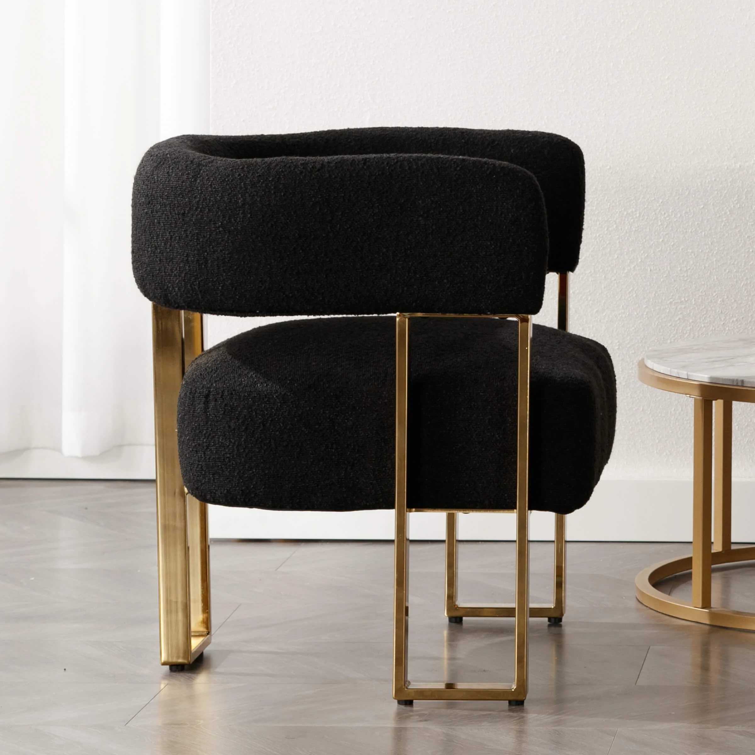 Barrel Chair with Gold Metal Legs 1 PCS - 72005AC - Image 12