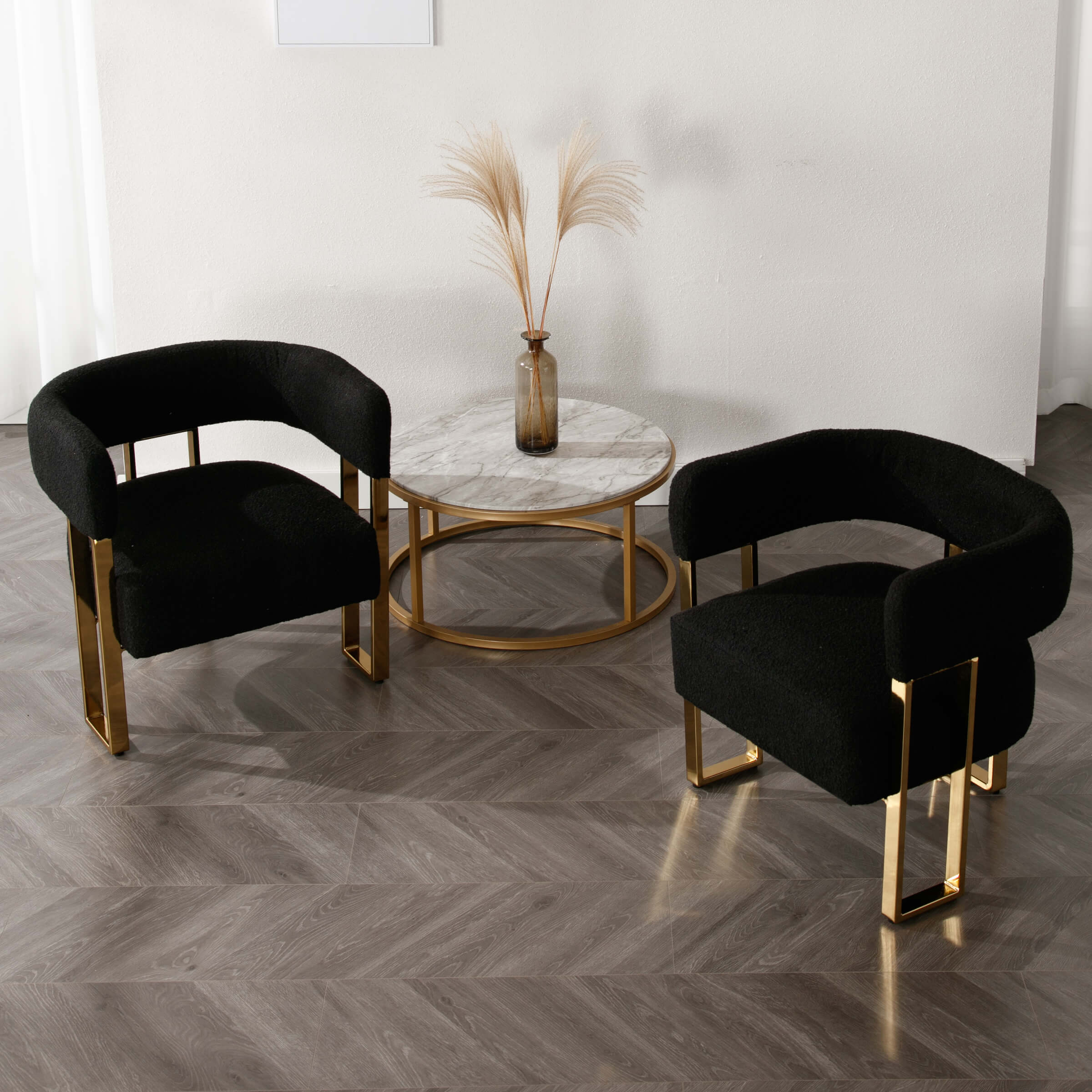 Barrel Chair with Gold Metal Legs 1 PCS - 72005AC - Image 13