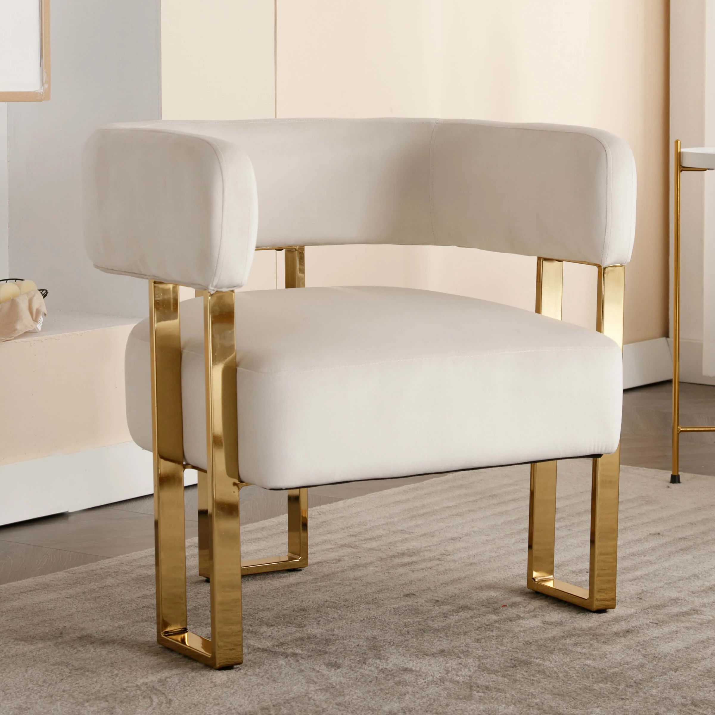 Barrel Chair with Gold Metal Legs 1 PCS - 72005AC - Image 18