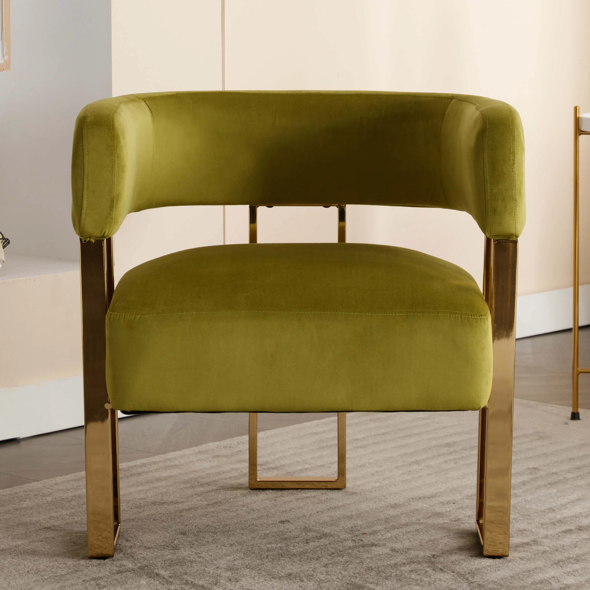 Barrel Chair with Gold Metal Legs 1 PCS - 72005AC - Image 2