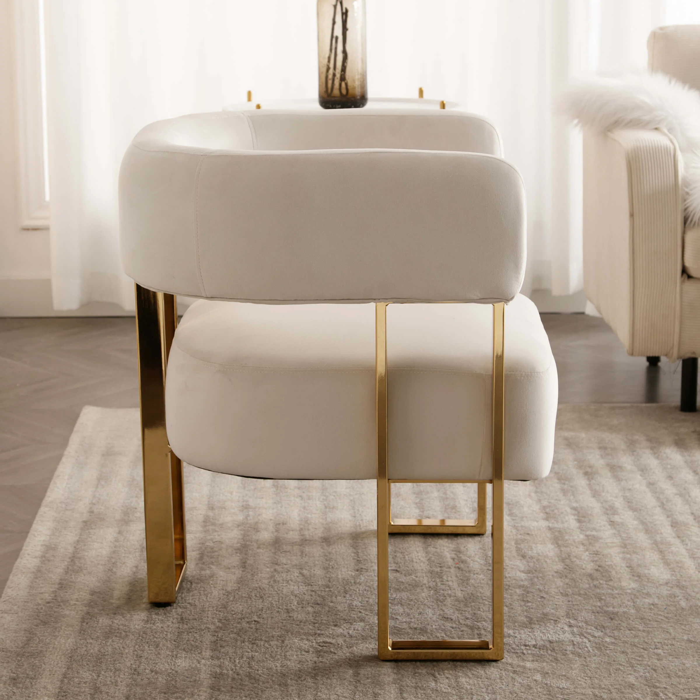 Barrel Chair with Gold Metal Legs 1 PCS - 72005AC - Image 20