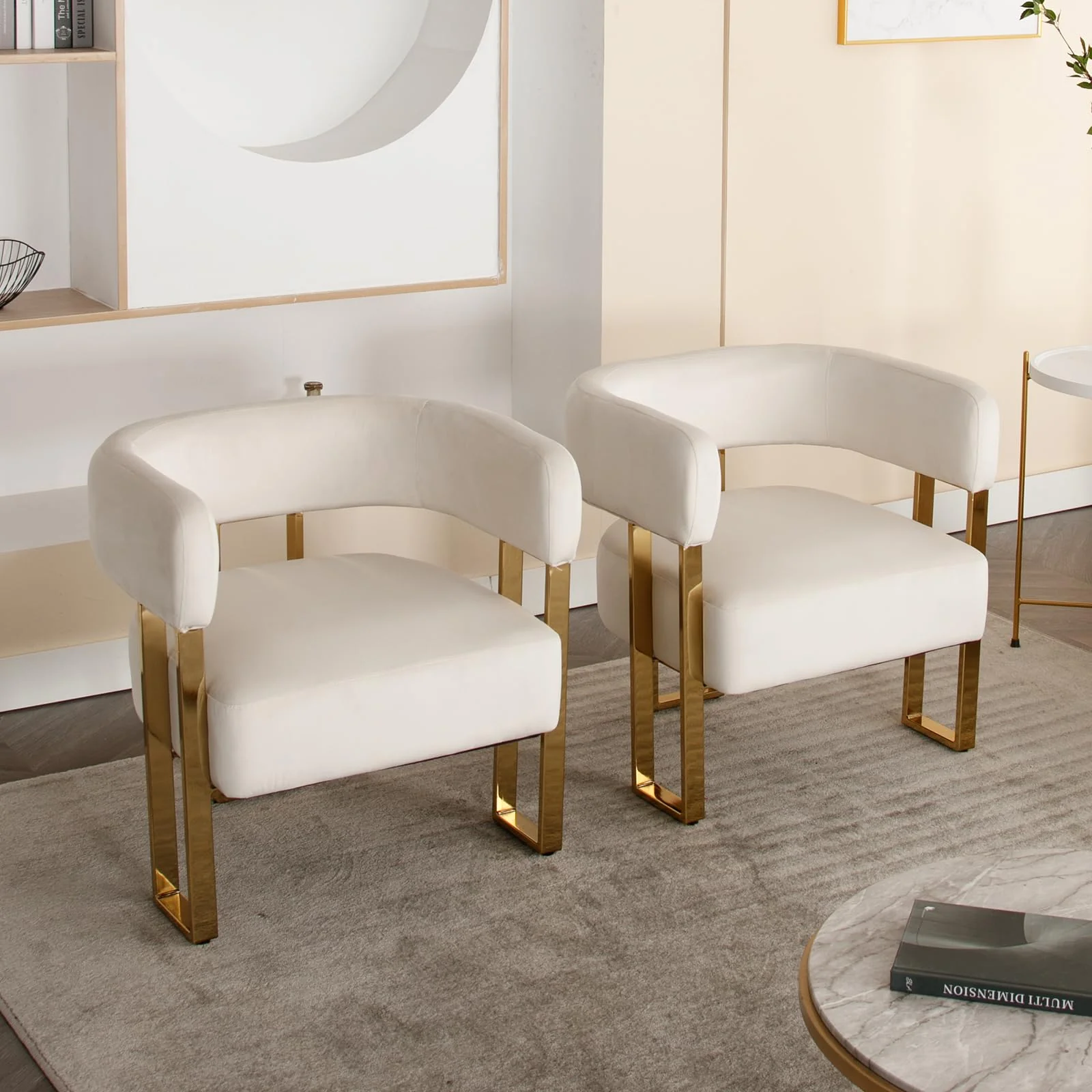 Barrel Chair with Gold Metal Legs 1 PCS - 72005AC - Image 22