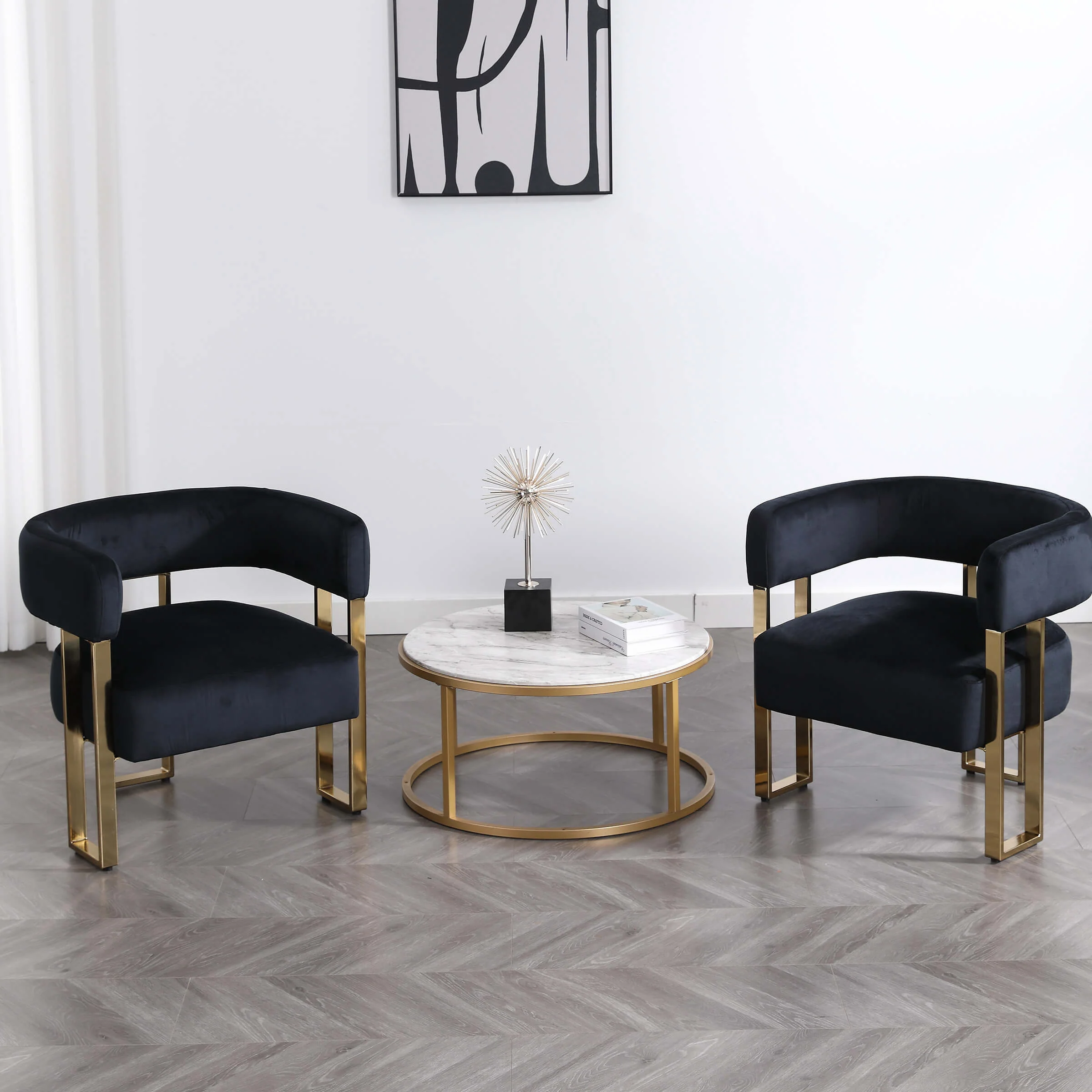 Barrel Chair with Gold Metal Legs 1 PCS - 72005AC - Image 29