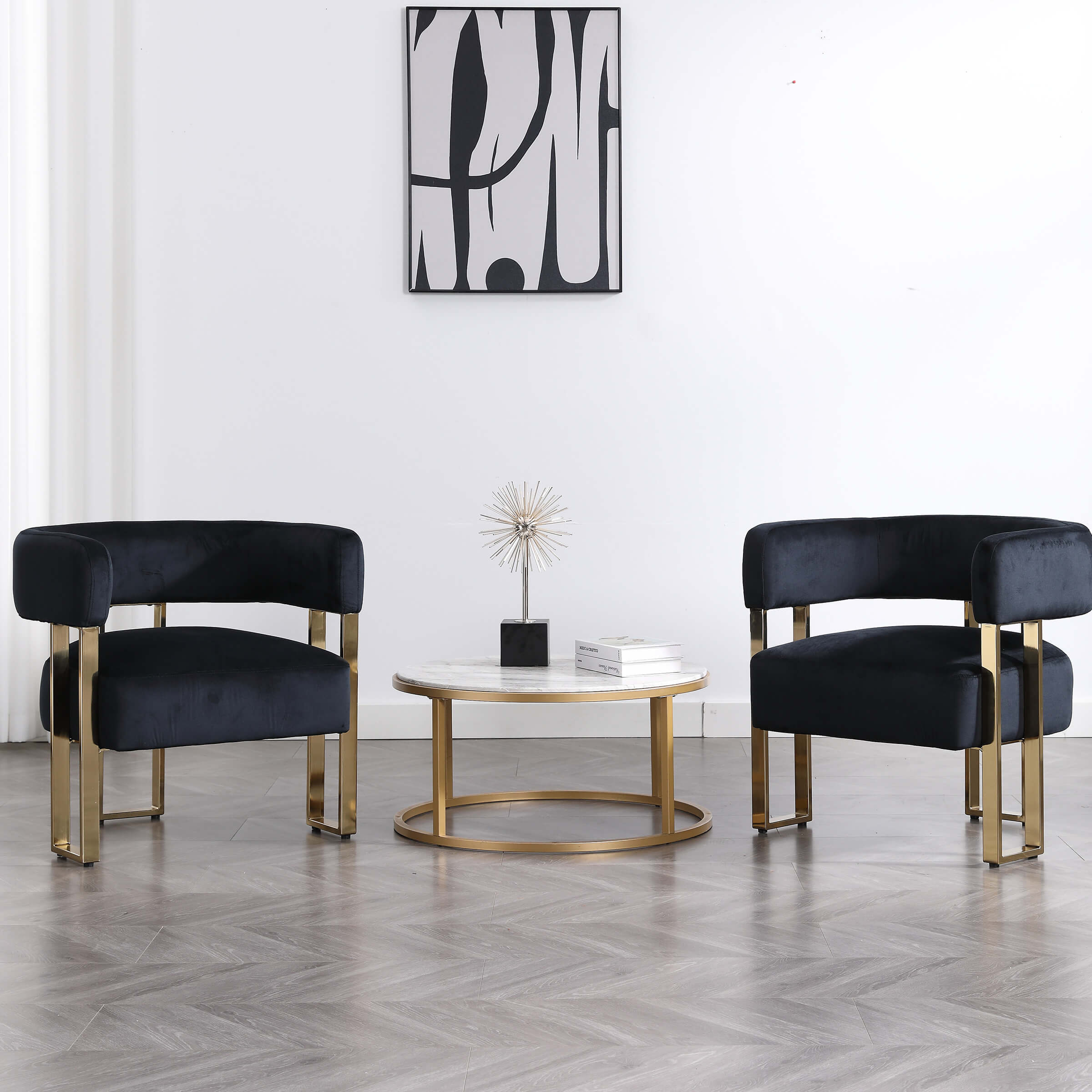 Barrel Chair with Gold Metal Legs 1 PCS - 72005AC - Image 30