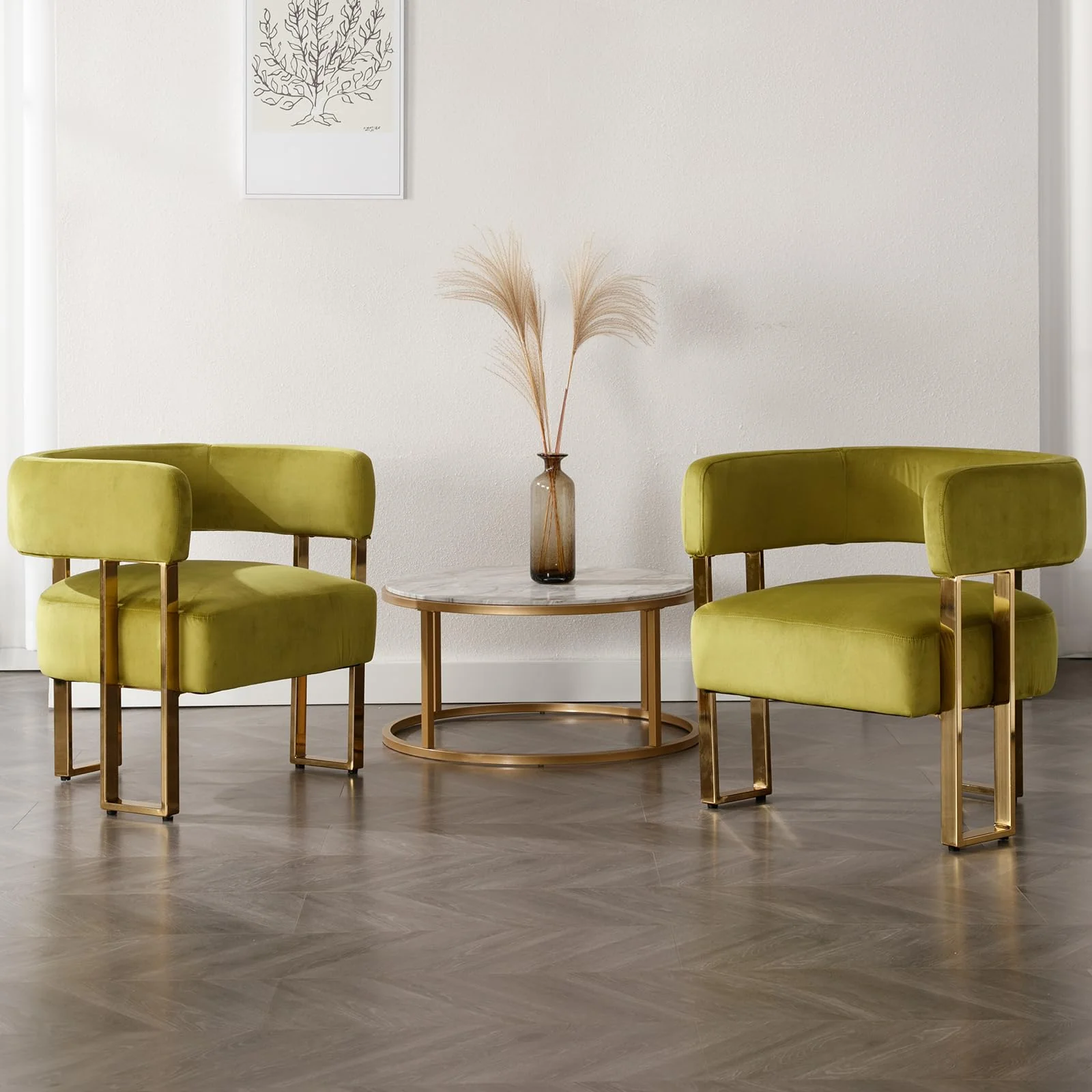 Barrel Chair with Gold Metal Legs 1 PCS - 72005AC - Image 4
