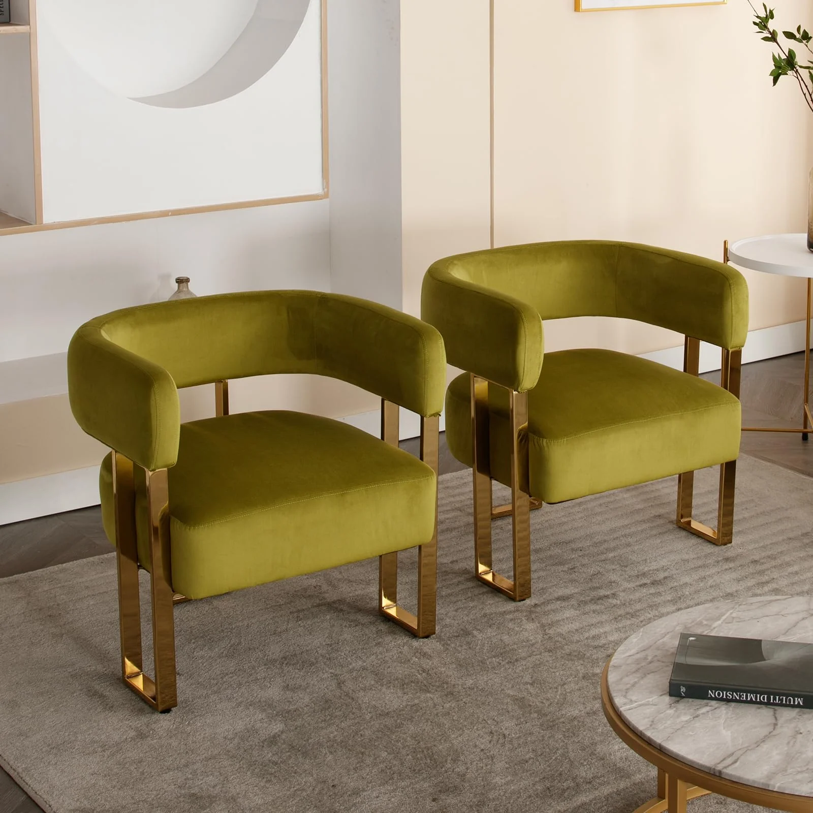 Barrel Chair with Gold Metal Legs 1 PCS - 72005AC - Image 5