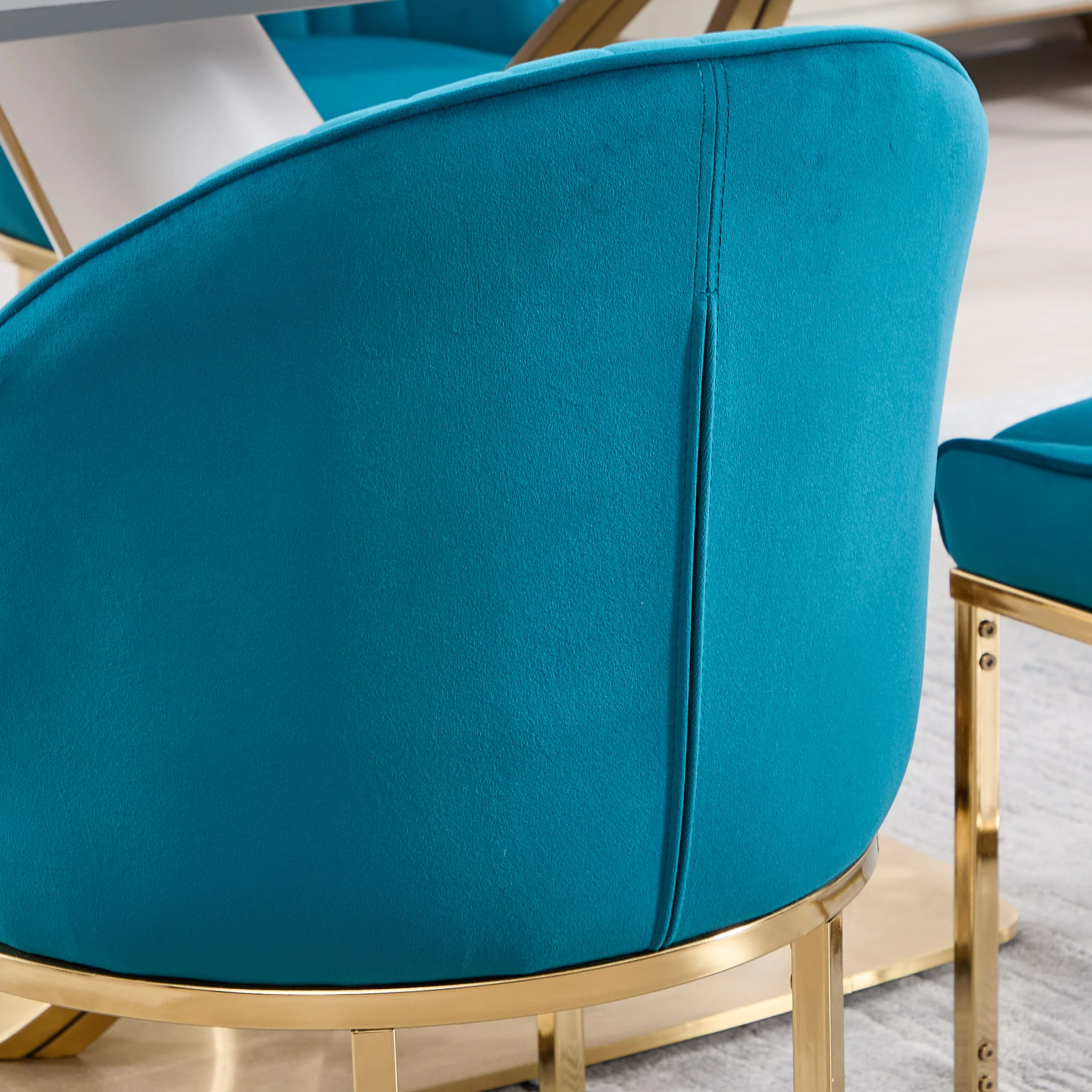 Armless Gold Legs Dinning Chairs Set of 2- 9067DC - Image 10