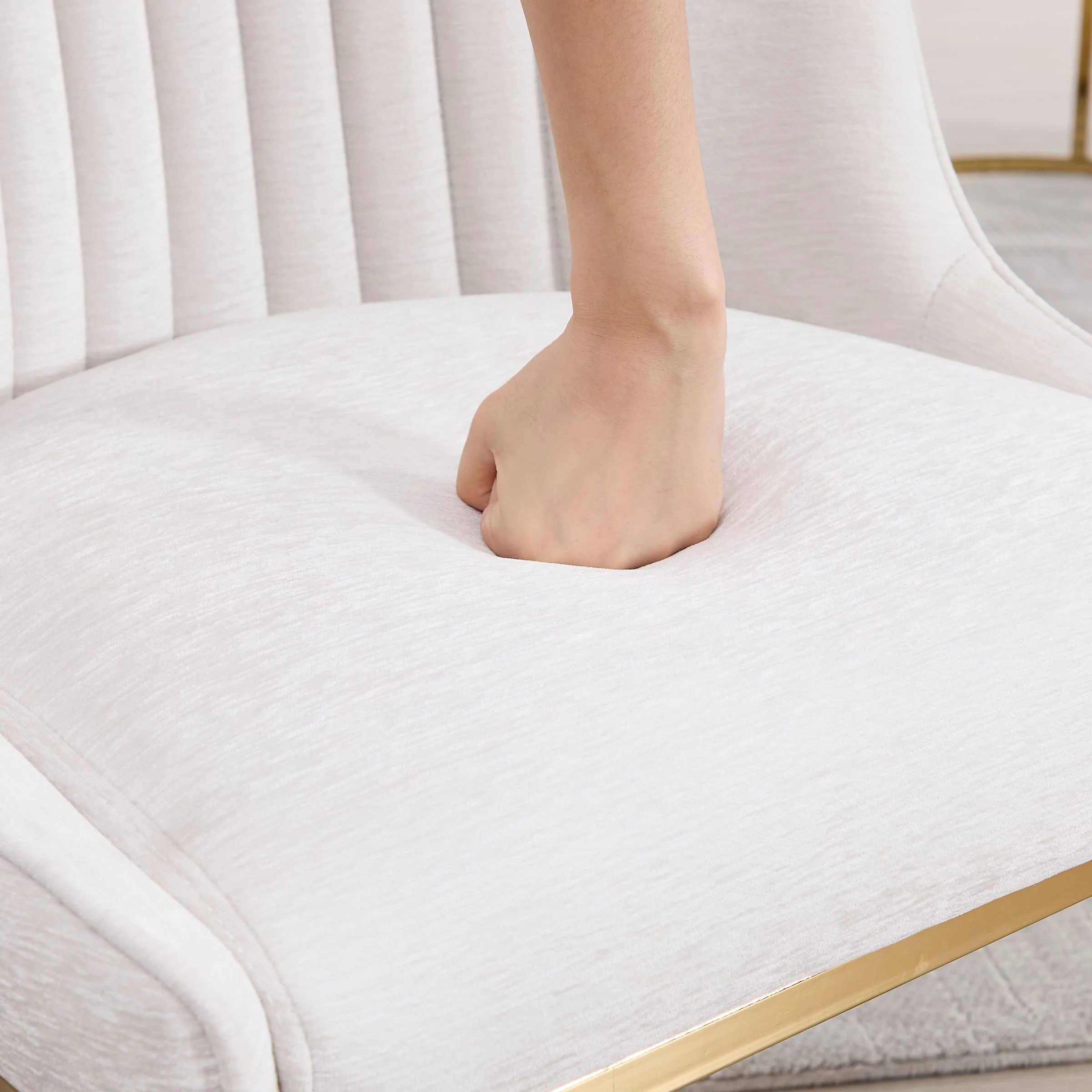 Armless Gold Legs Dinning Chairs Set of 2- 9067DC - Image 19
