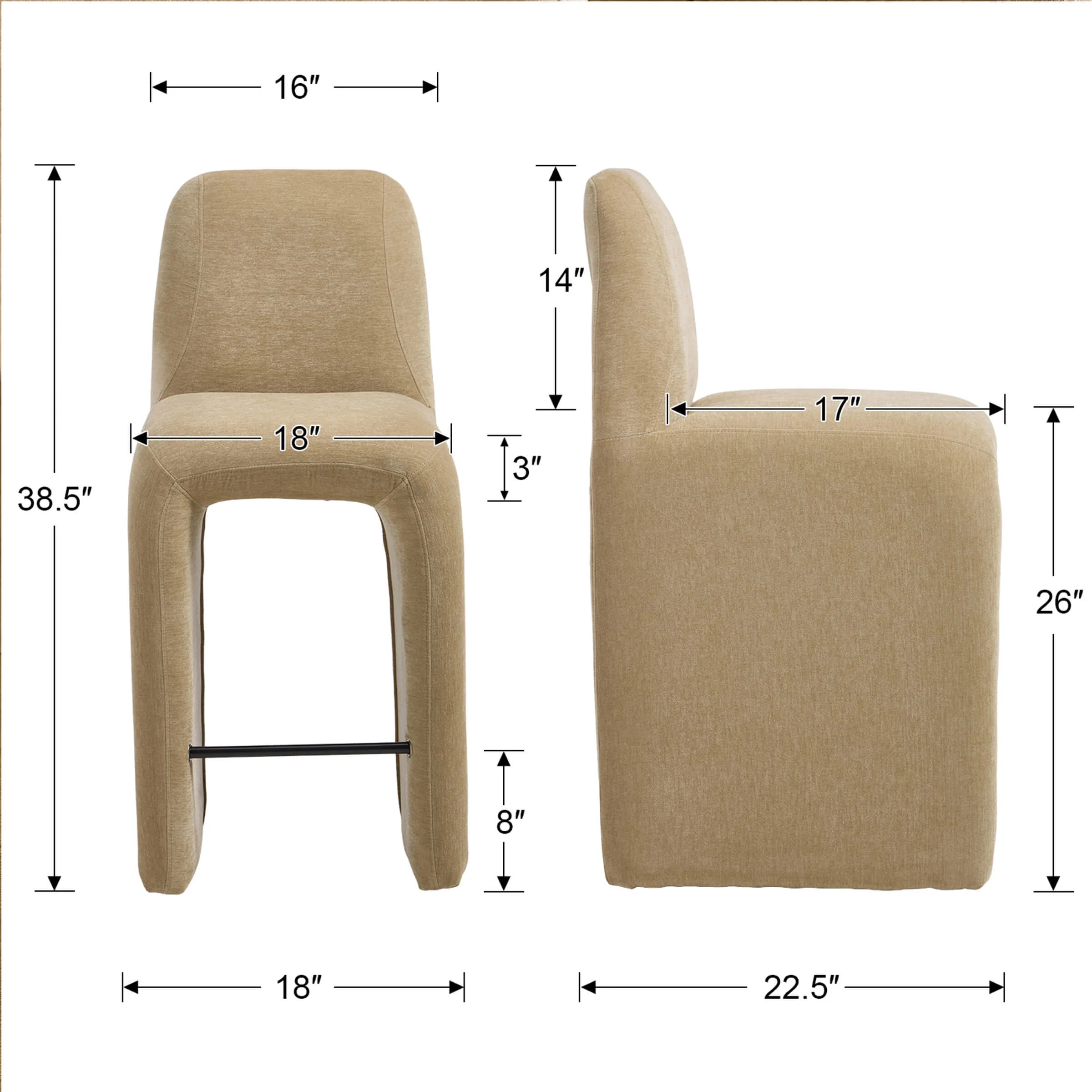 Bohemian Bar Stool with Footrest - 6049CS - Image 18