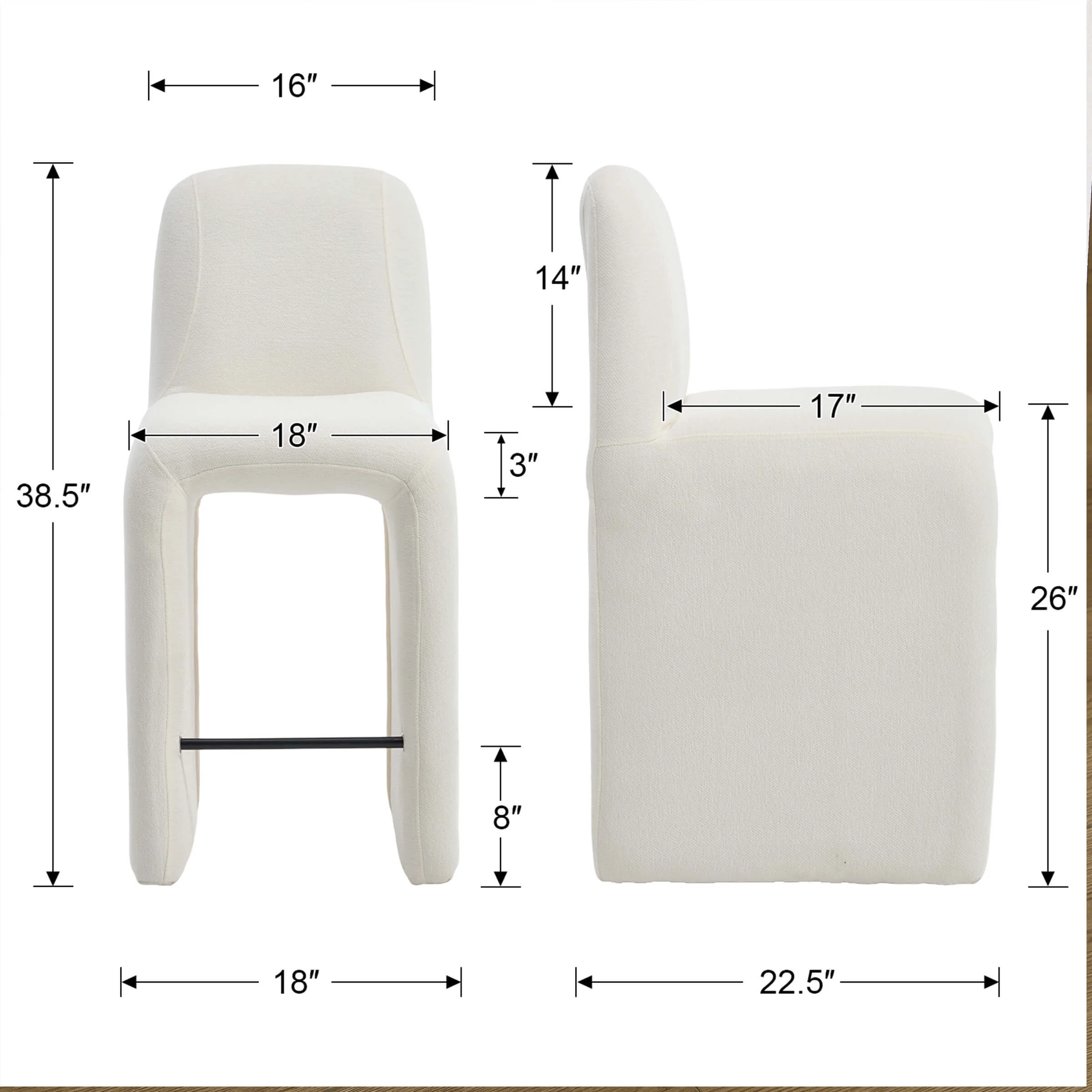 Bohemian Bar Stool with Footrest - 6049CS - Image 9