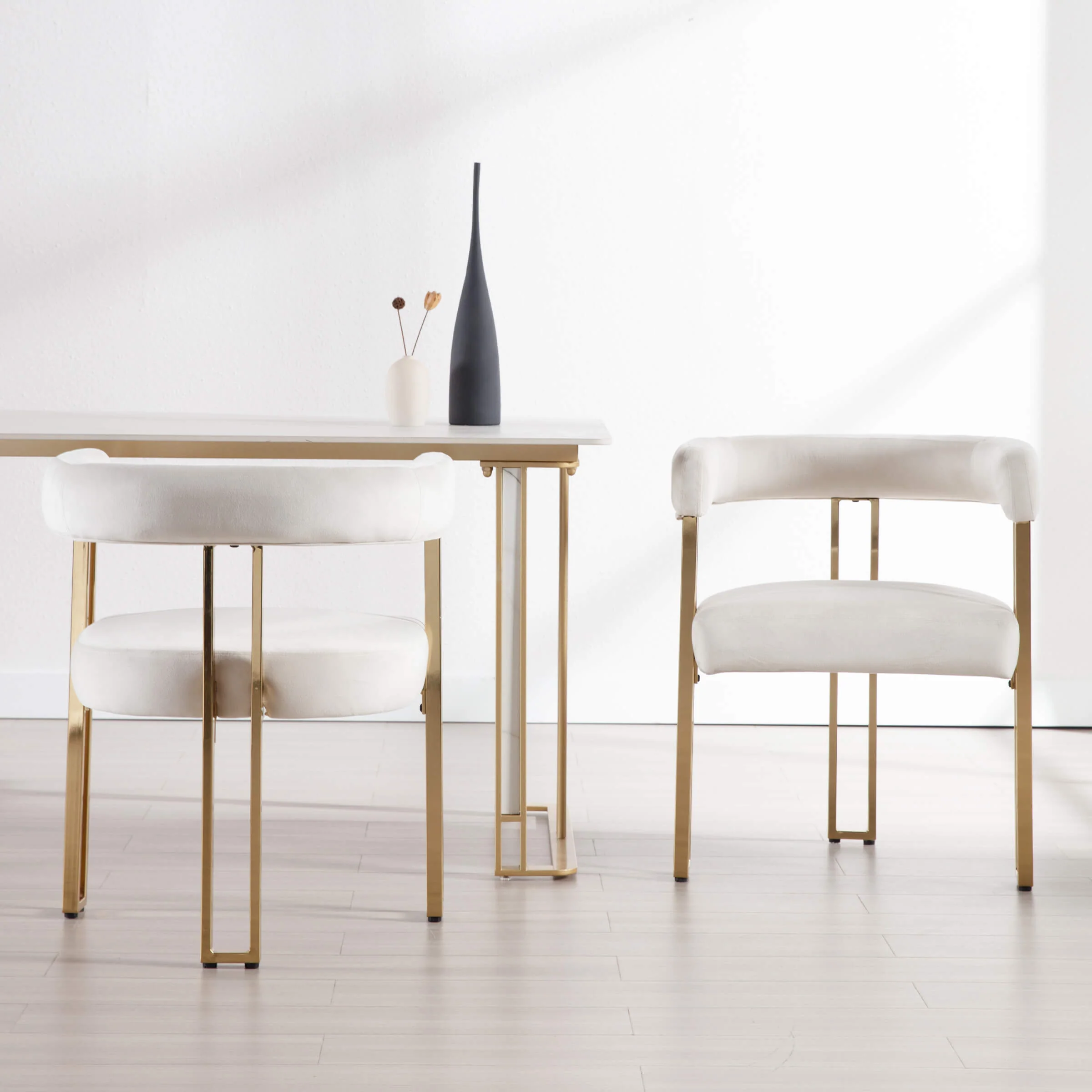 Gold Metal Legs Dining Chairs Set of 2 - 73004DC - Image 11