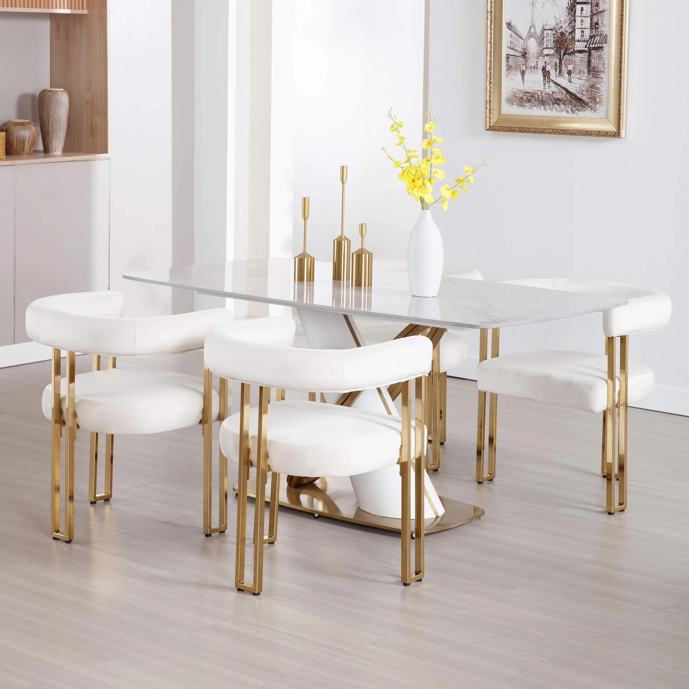Gold Metal Legs Dining Chairs Set of 2 - 73004DC - Image 12