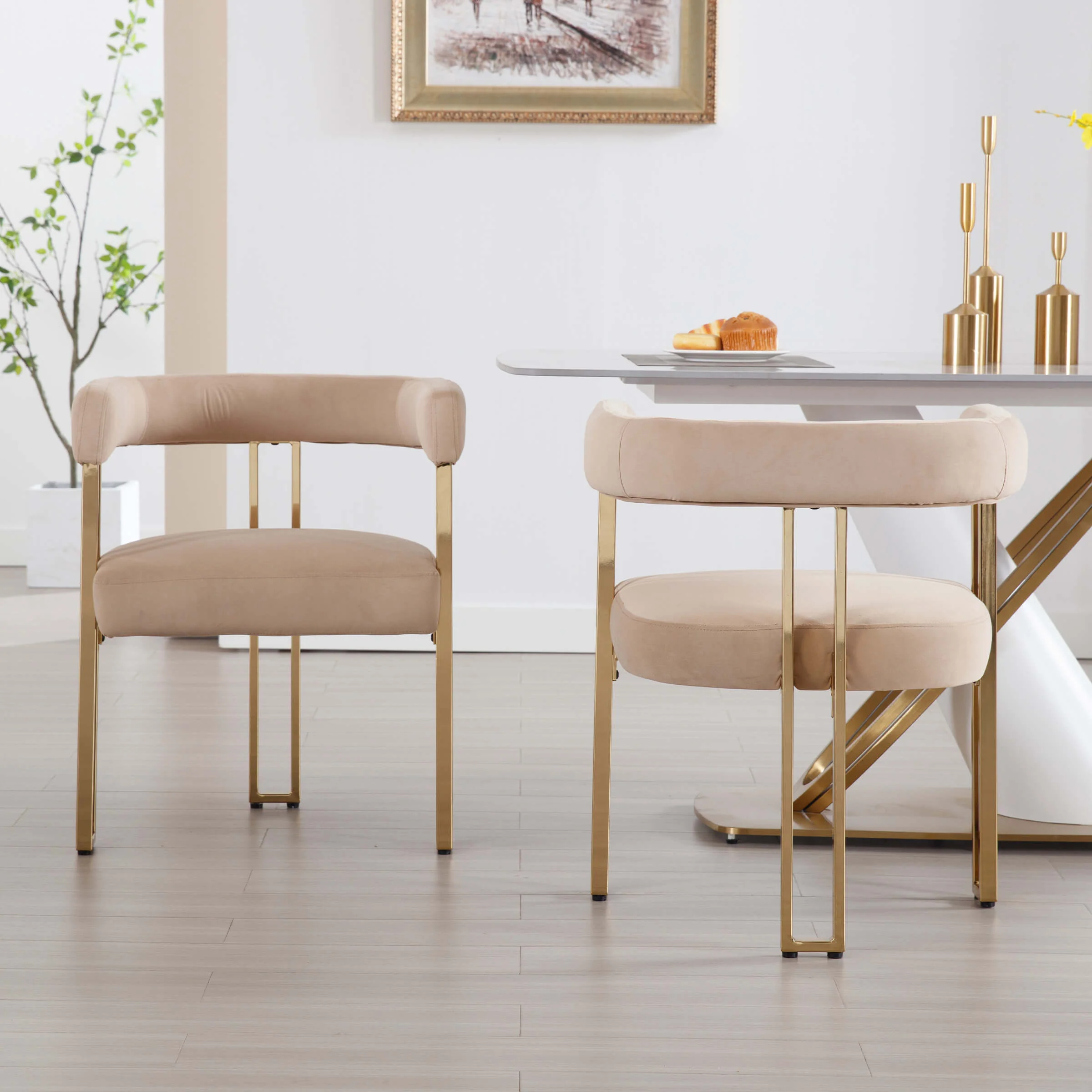 Gold Metal Legs Dining Chairs Set of 2 - 73004DC - Image 18