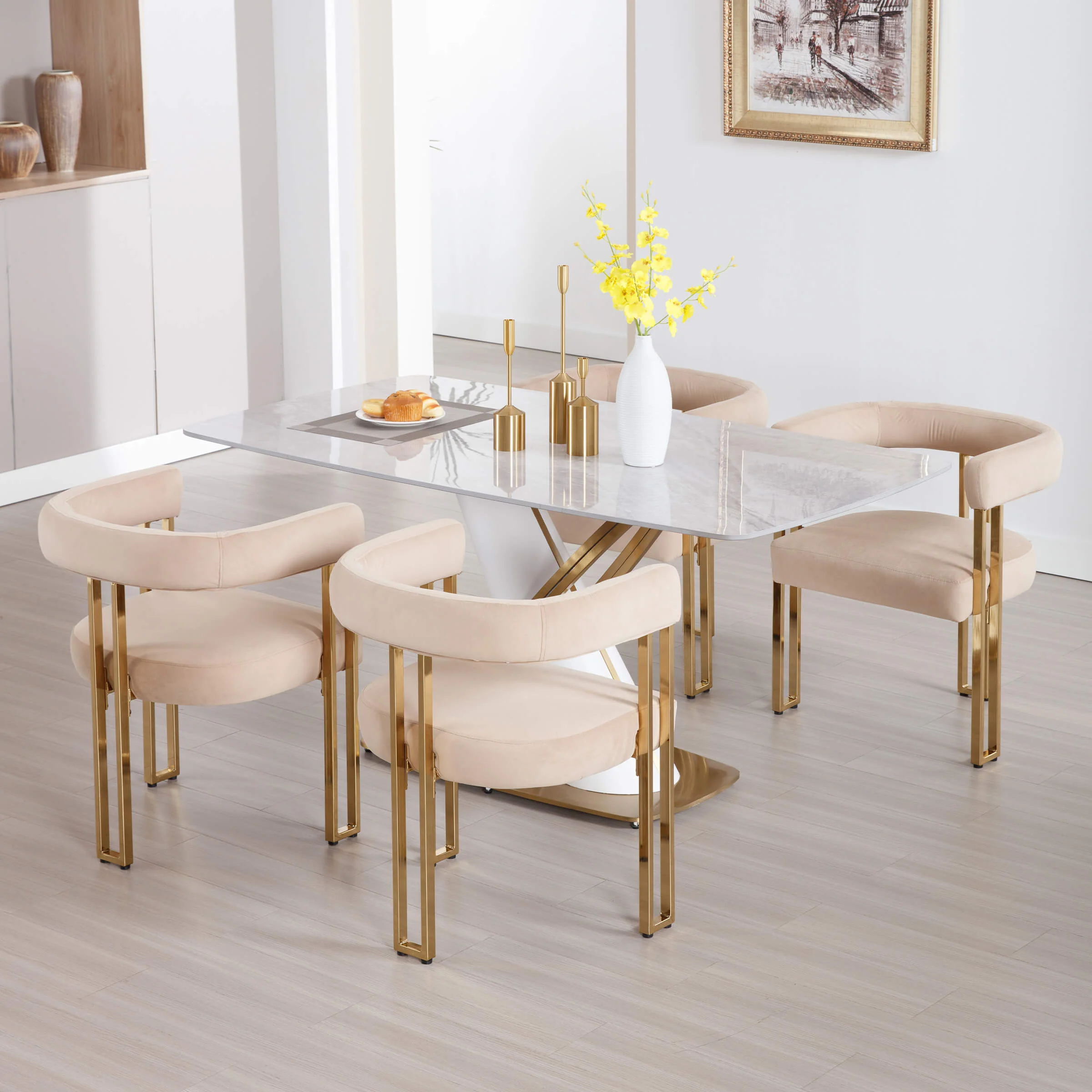 Gold Metal Legs Dining Chairs Set of 2 - 73004DC - Image 19