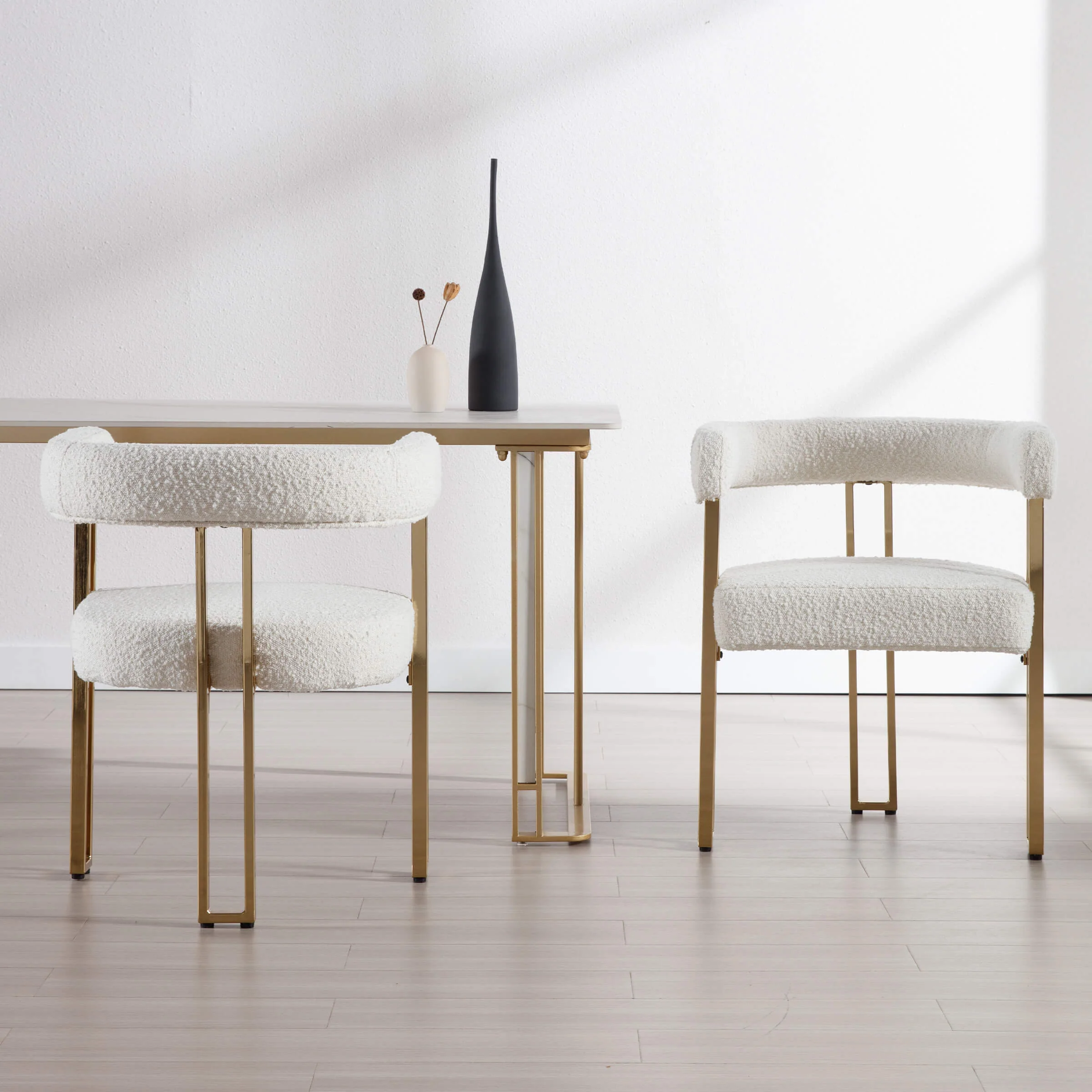 Gold Metal Legs Dining Chairs Set of 2 - 73004DC - Image 2