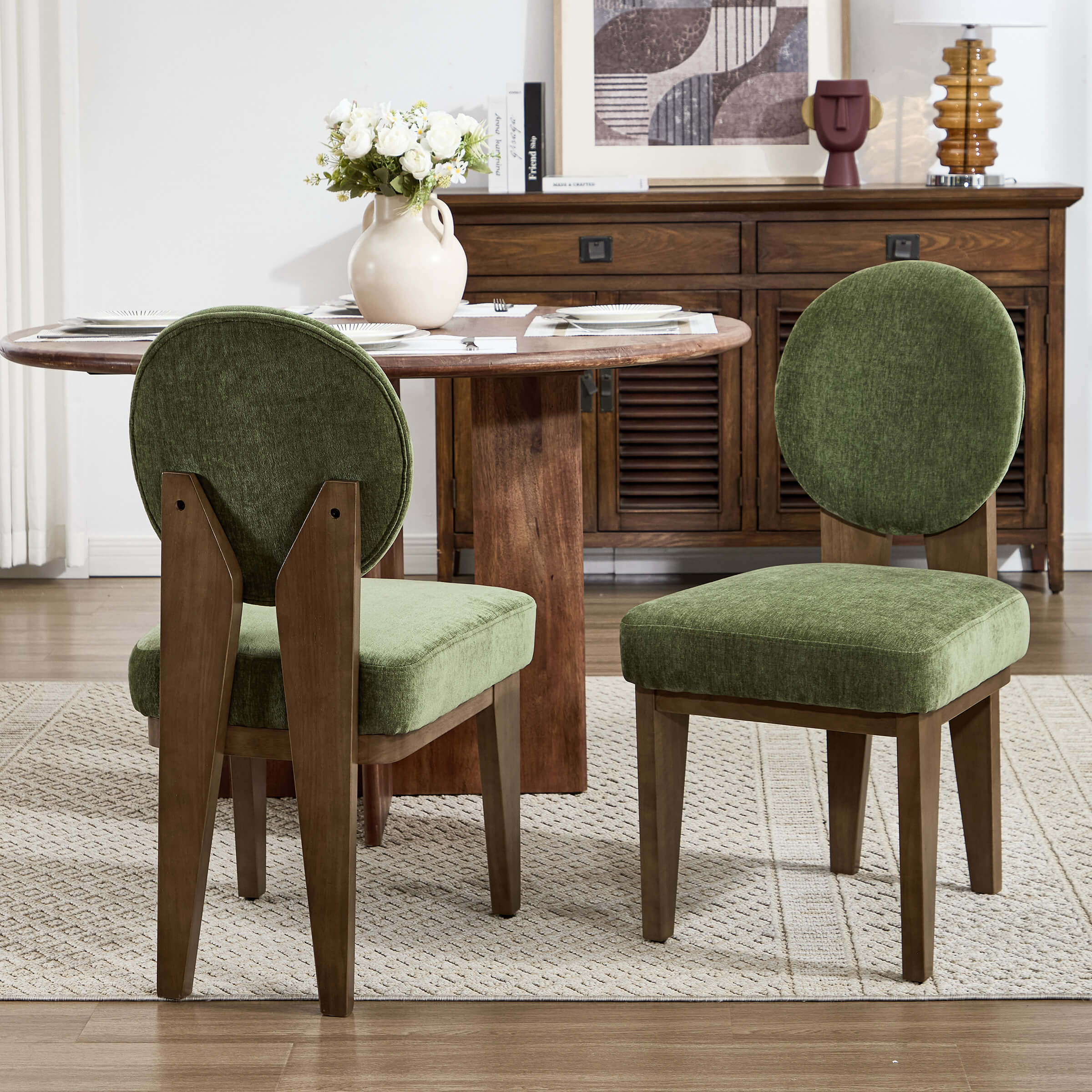 Mid-Century Modern Walnut Dining Chairs Set of 2 - 10090DC - Image 10