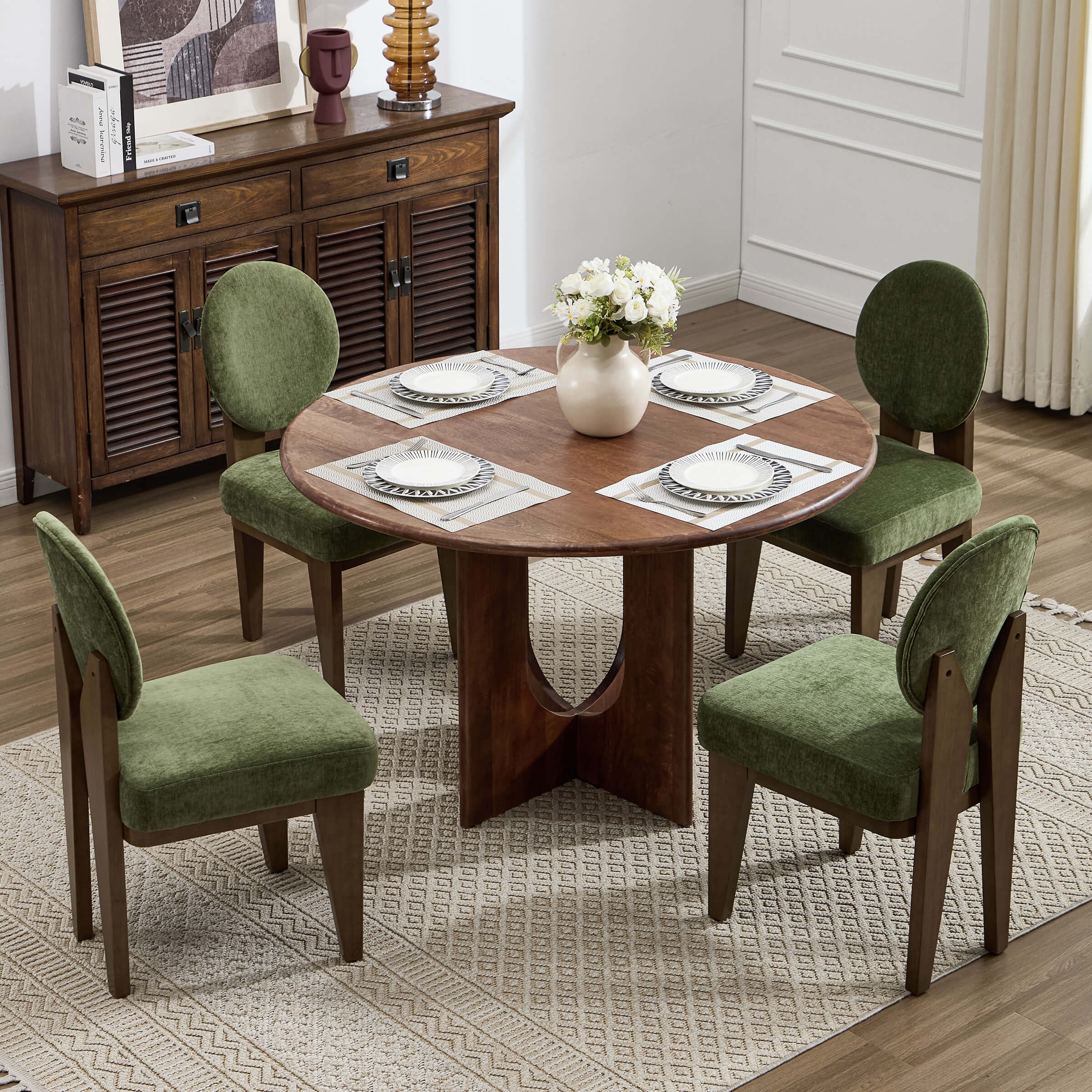 Mid-Century Modern Walnut Dining Chairs Set of 2 - 10090DC - Image 11
