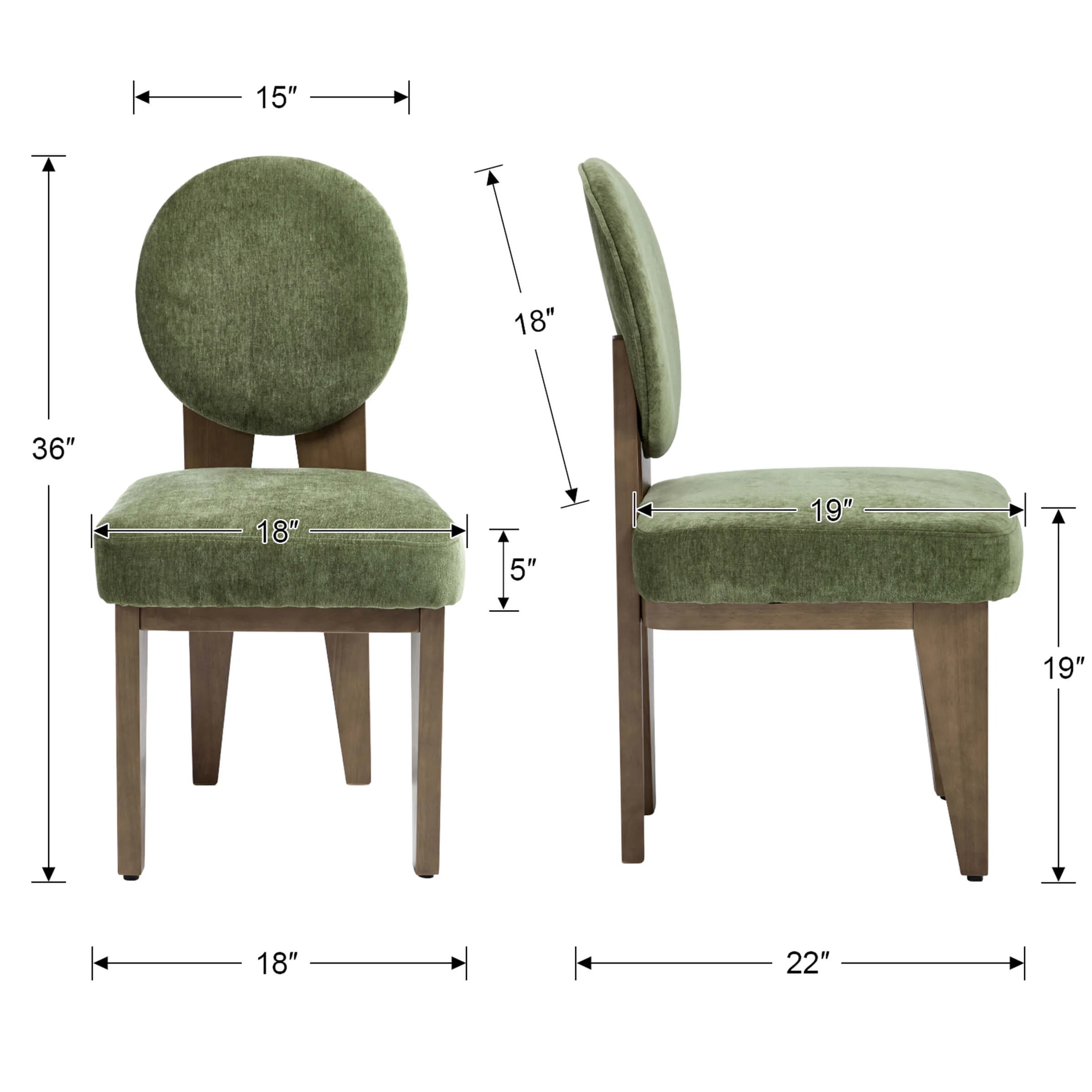 Mid-Century Modern Walnut Dining Chairs Set of 2 - 10090DC - Image 16