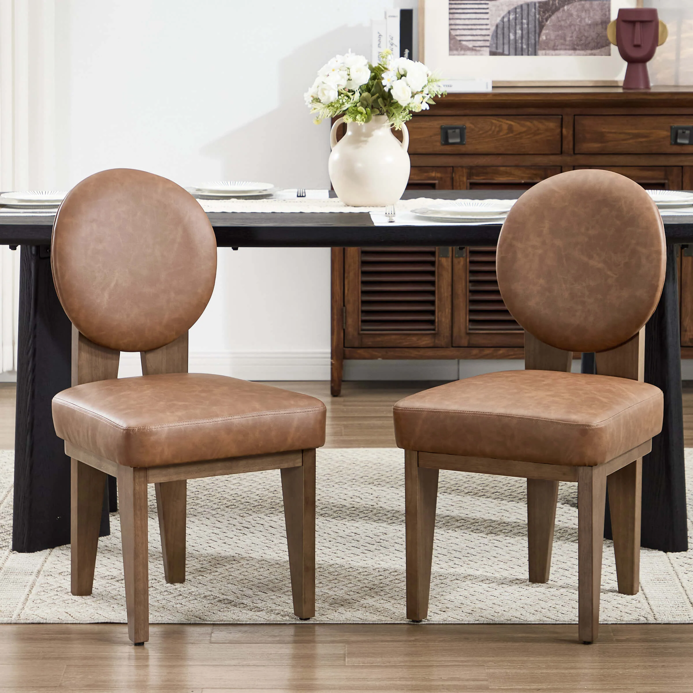 Mid-Century Modern Walnut Dining Chairs Set of 2 - 10090DC - Image 17