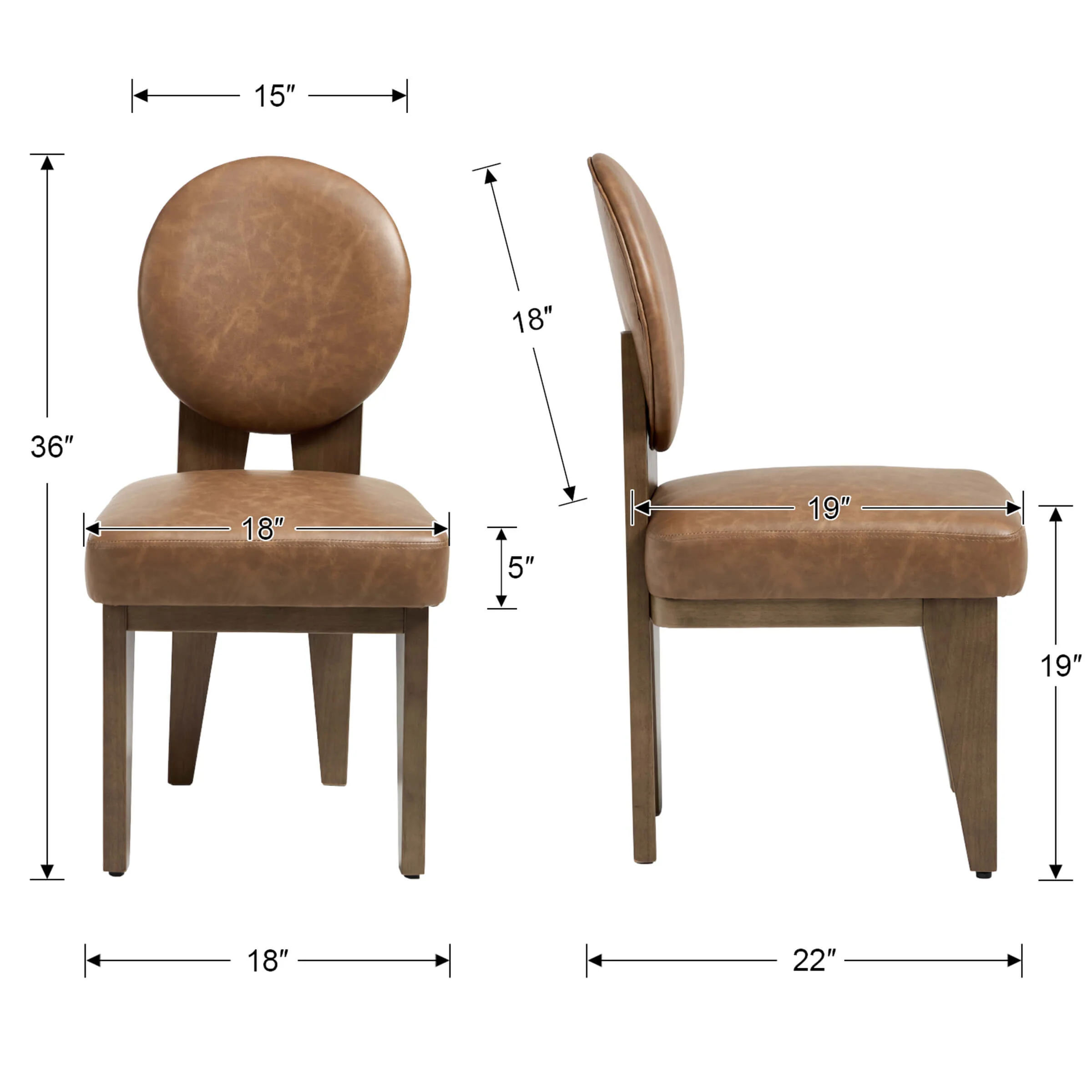 Mid-Century Modern Walnut Dining Chairs Set of 2 - 10090DC - Image 23