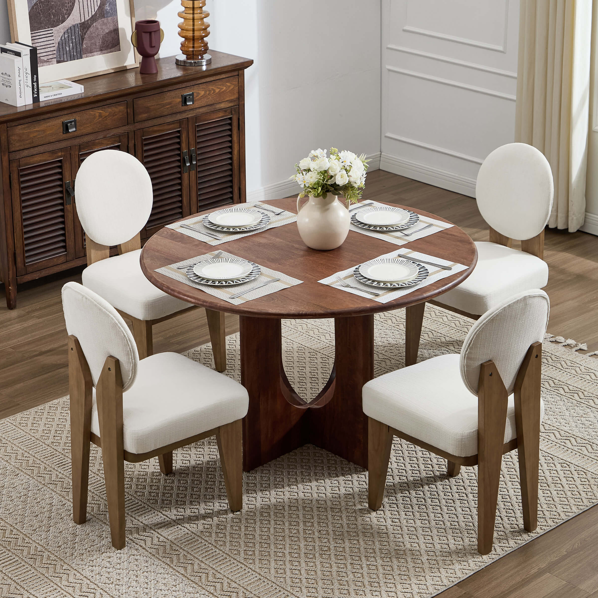 Mid-Century Modern Walnut Dining Chairs Set of 2 - 10090DC - Image 3