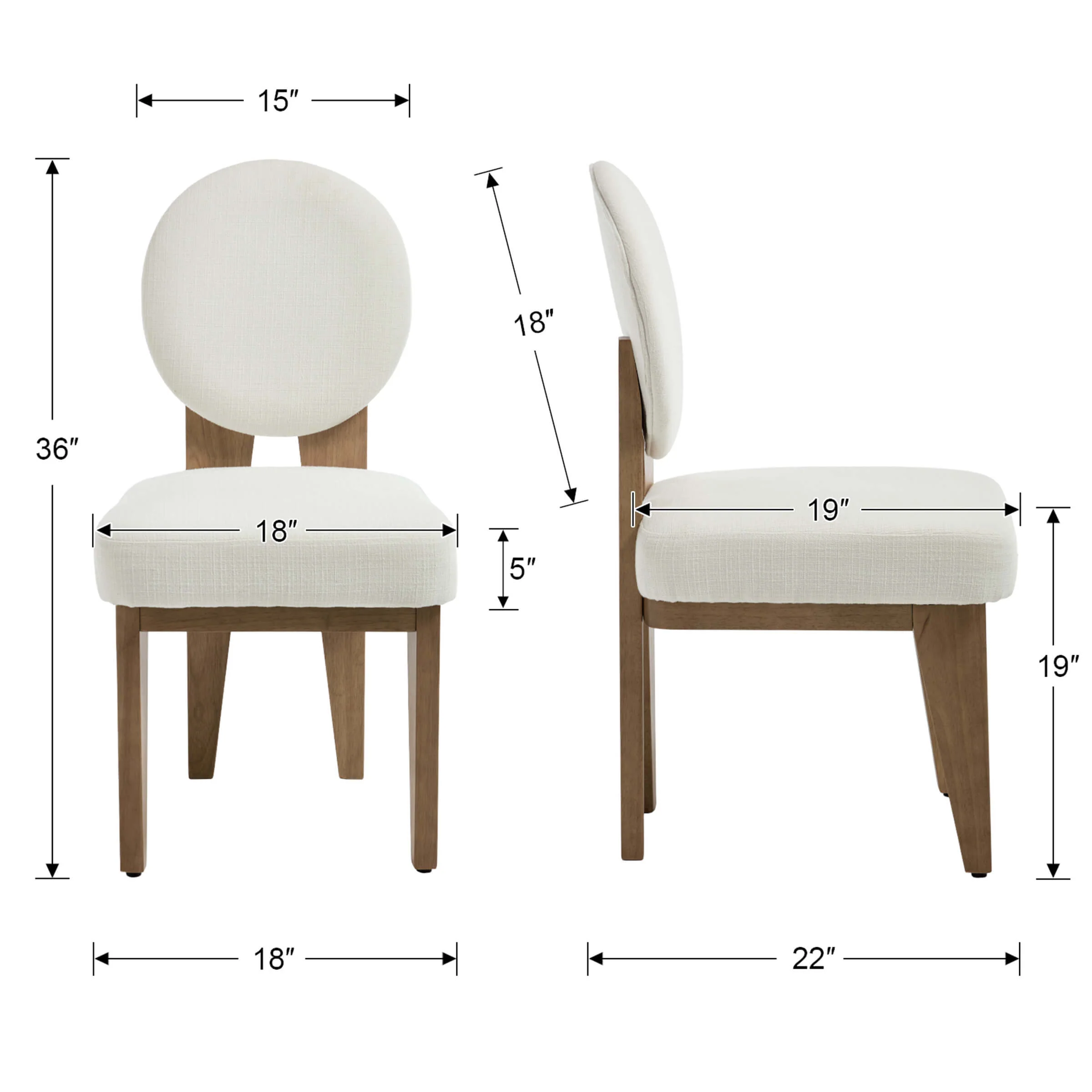Mid-Century Modern Walnut Dining Chairs Set of 2 - 10090DC - Image 8