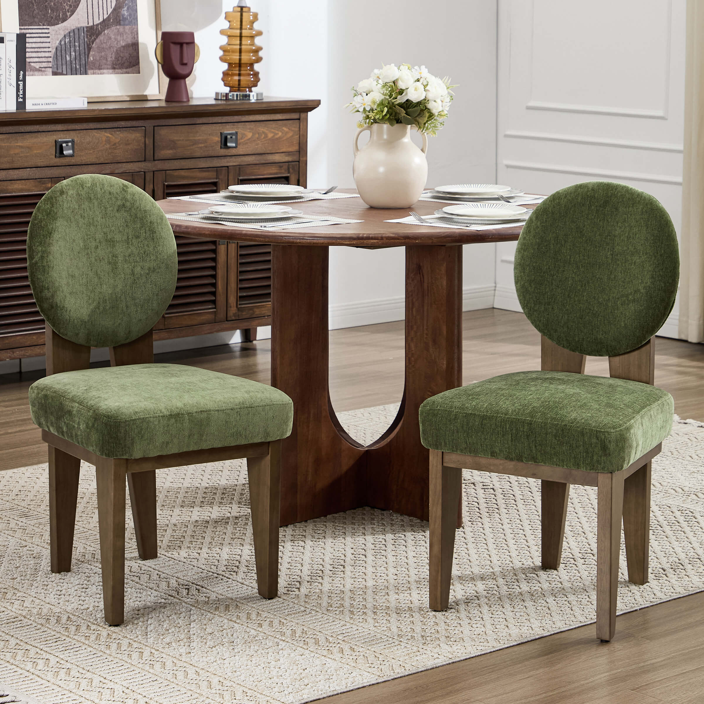 Mid-Century Modern Walnut Dining Chairs Set of 2 - 10090DC - Image 9