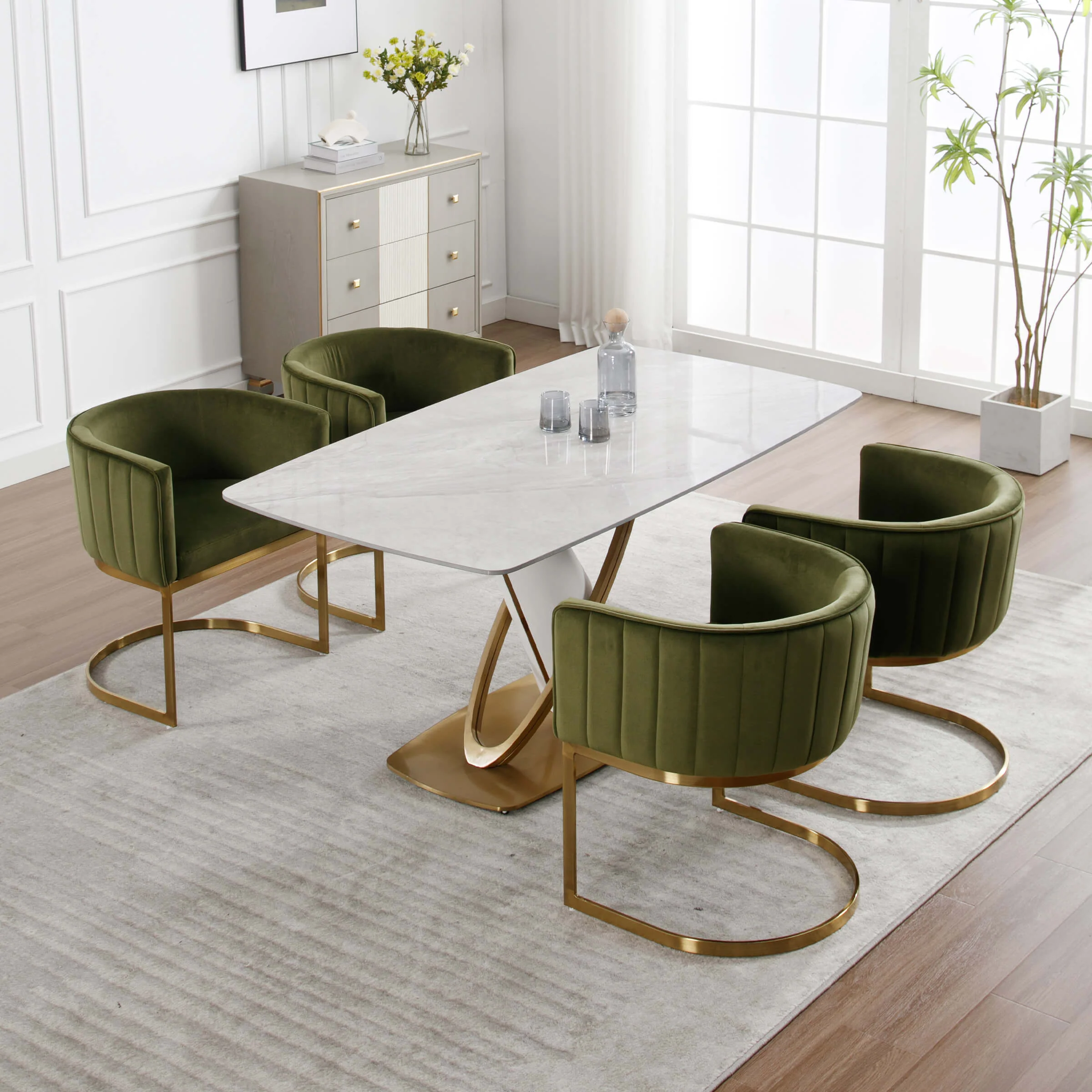 Upholstered Barrel Dining Chairs Set of 2 - 7067DC - Image 11