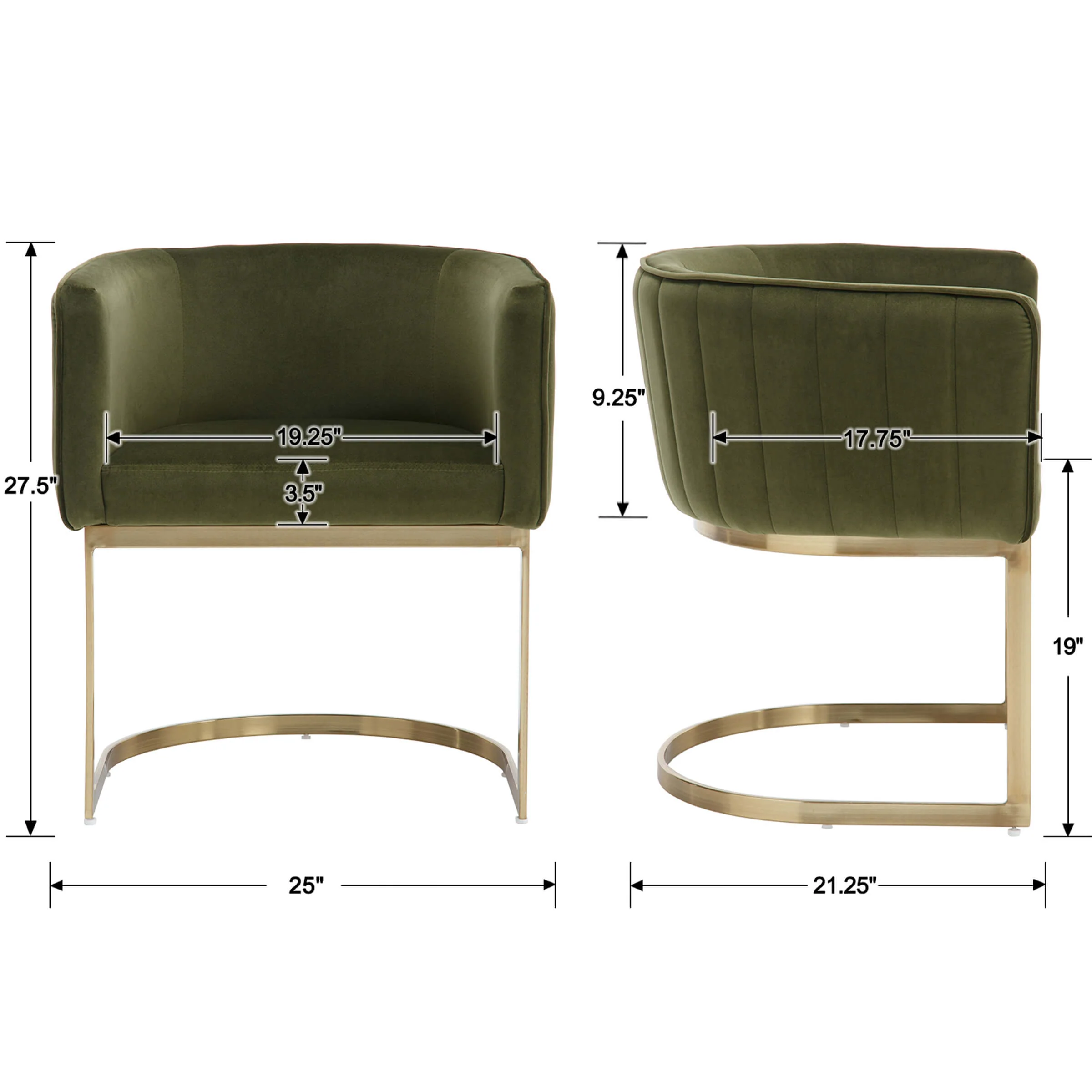 Upholstered Barrel Dining Chairs Set of 2 - 7067DC - Image 15