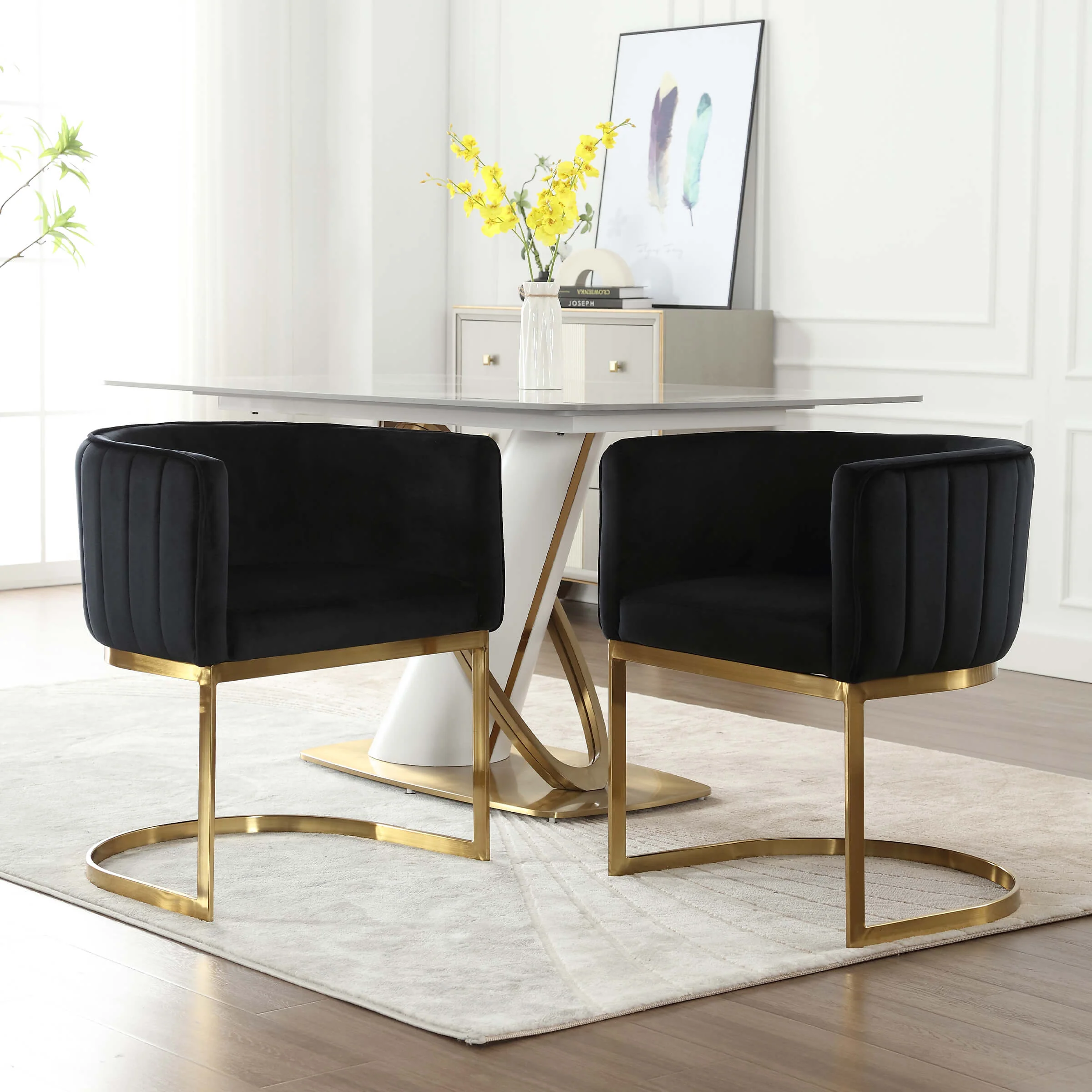 Upholstered Barrel Dining Chairs Set of 2 - 7067DC - Image 16