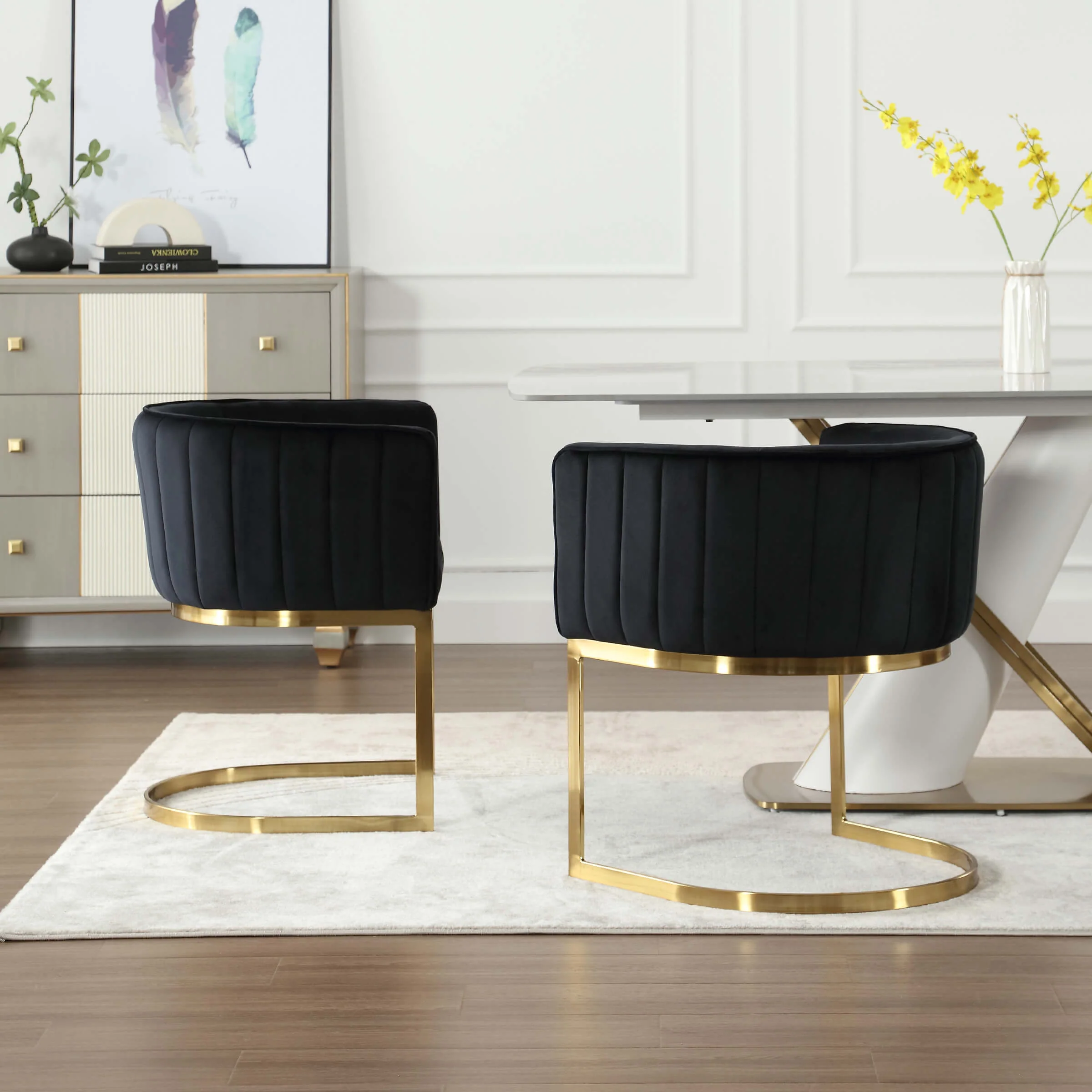 Upholstered Barrel Dining Chairs Set of 2 - 7067DC - Image 17