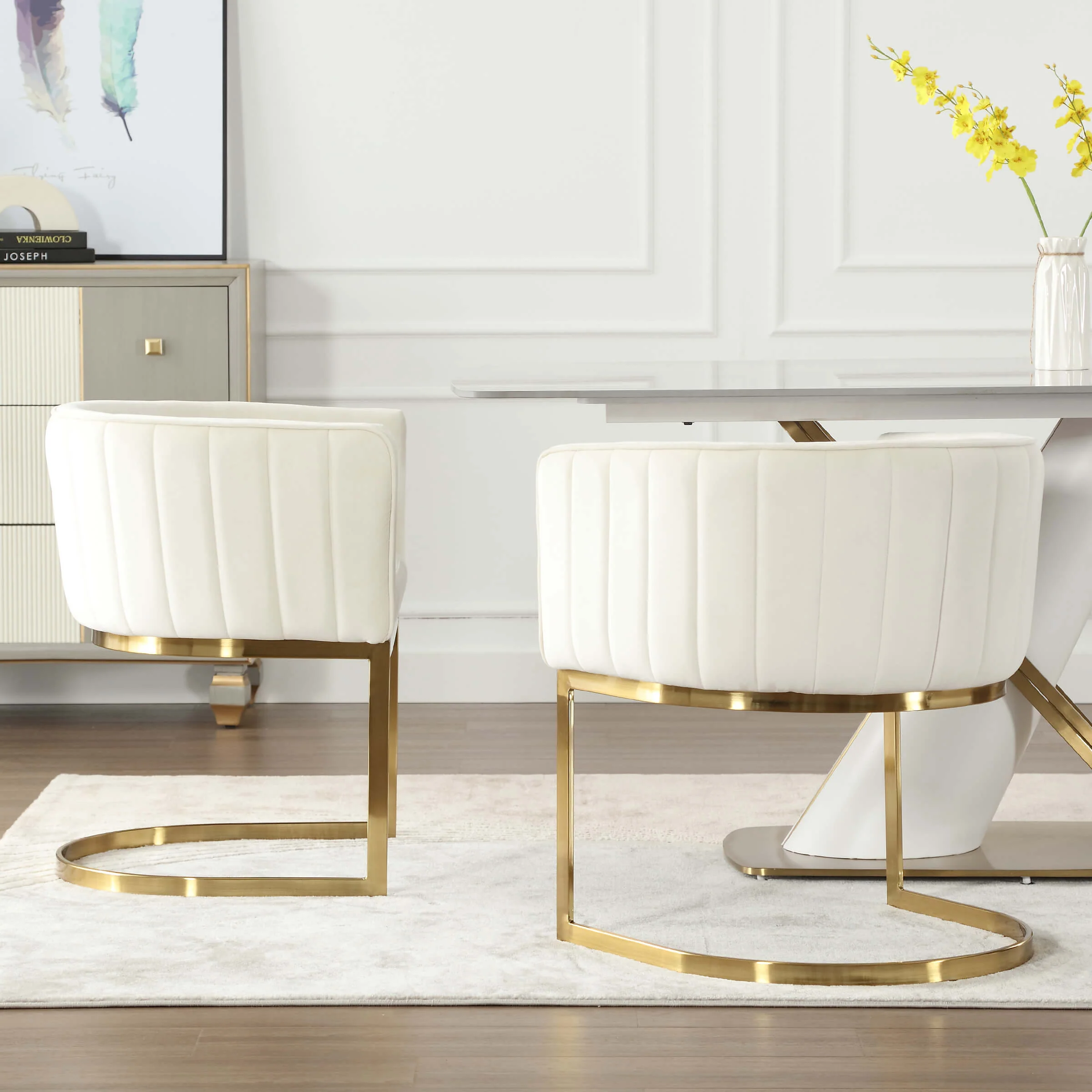 Upholstered Barrel Dining Chairs Set of 2 - 7067DC - Image 2