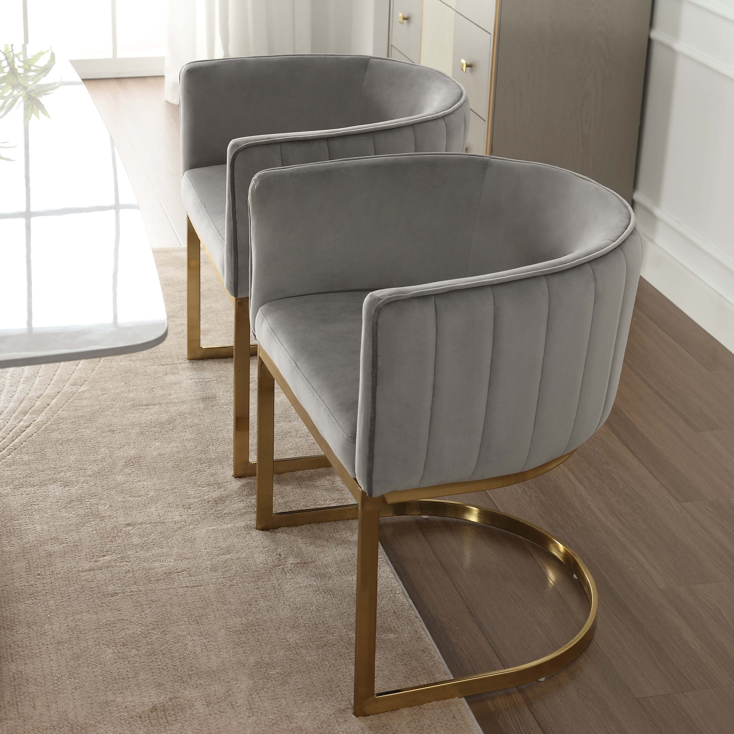 Upholstered Barrel Dining Chairs Set of 2 - 7067DC - Image 25
