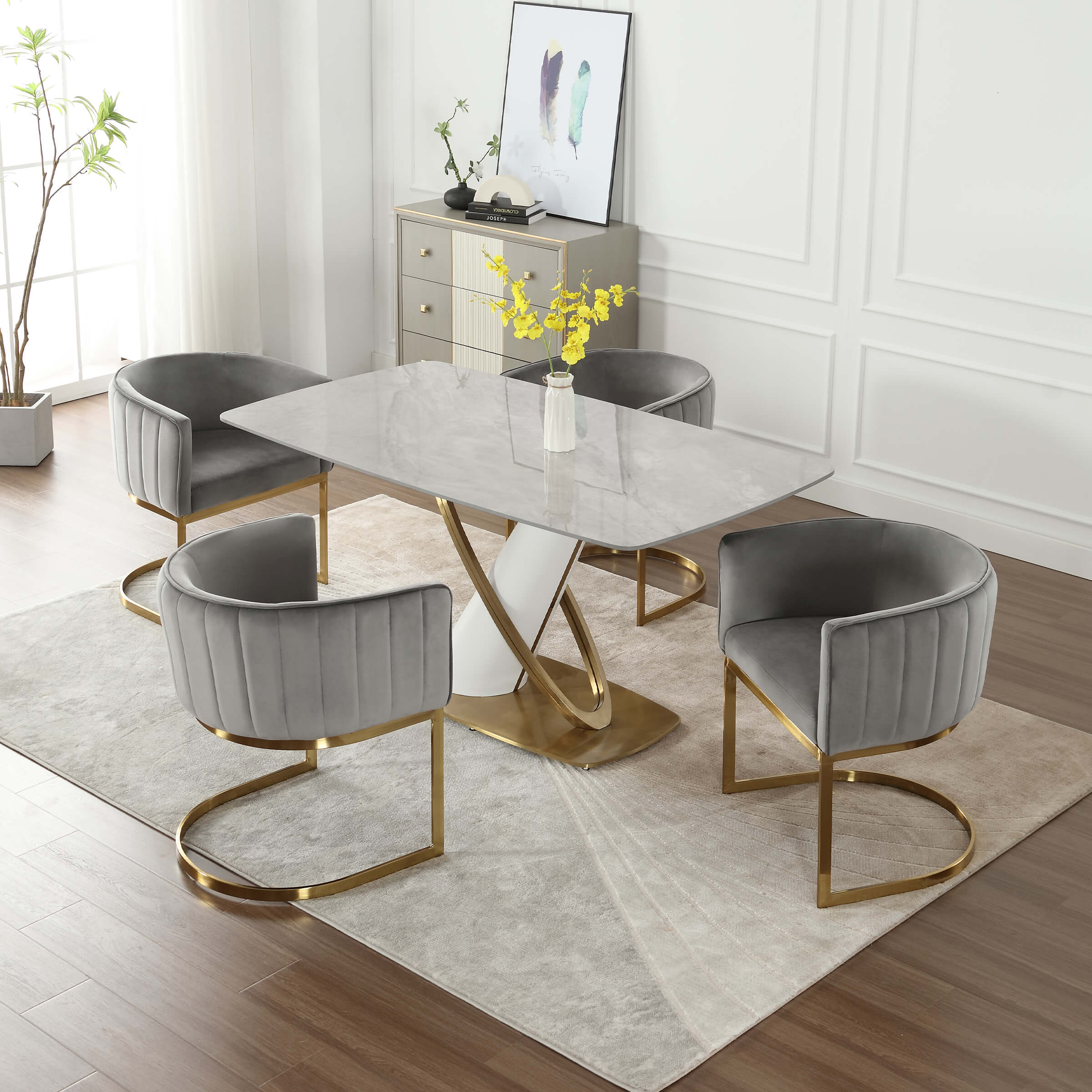 Upholstered Barrel Dining Chairs Set of 2 - 7067DC - Image 26