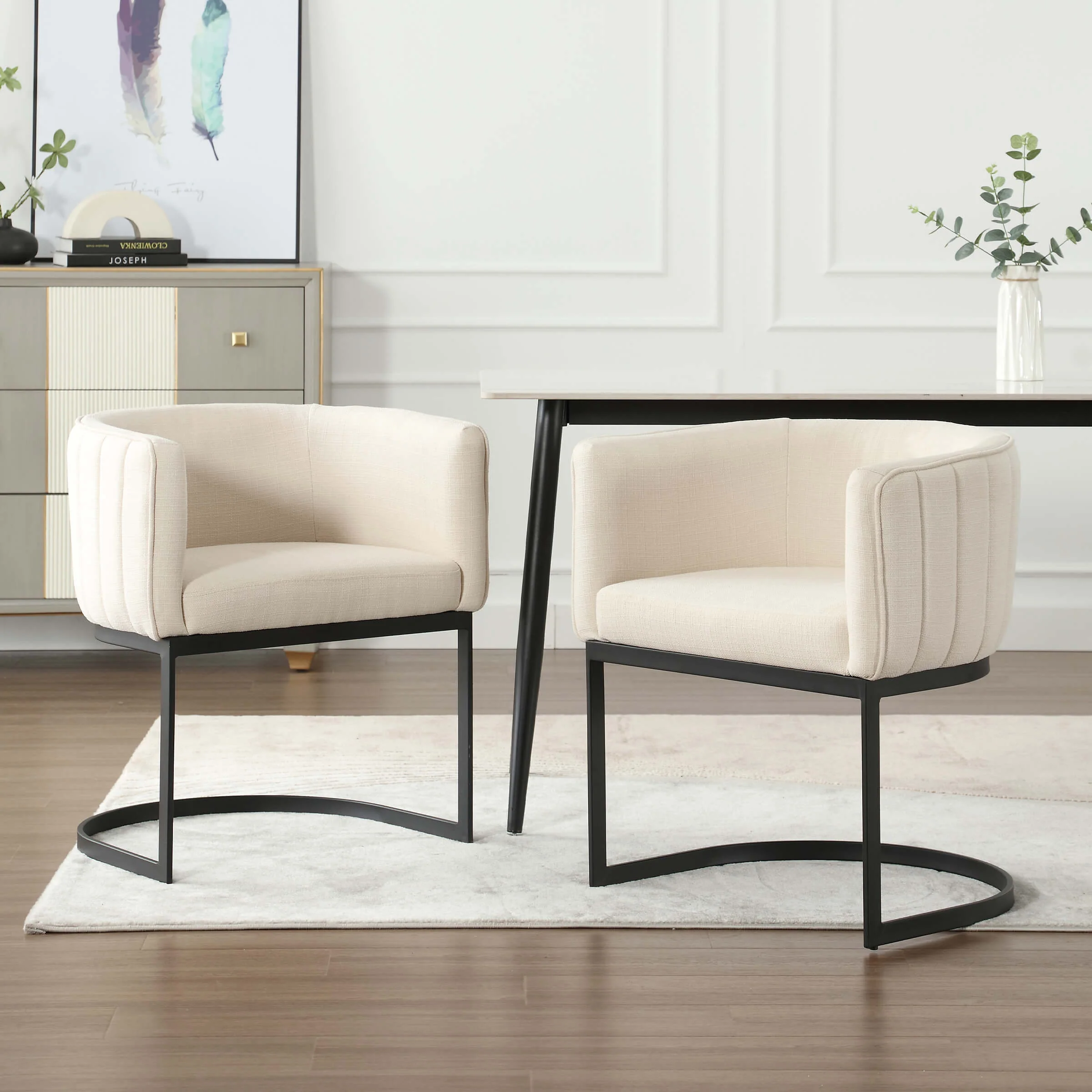 Upholstered Barrel Dining Chairs Set of 2 - 7067DC - Image 30